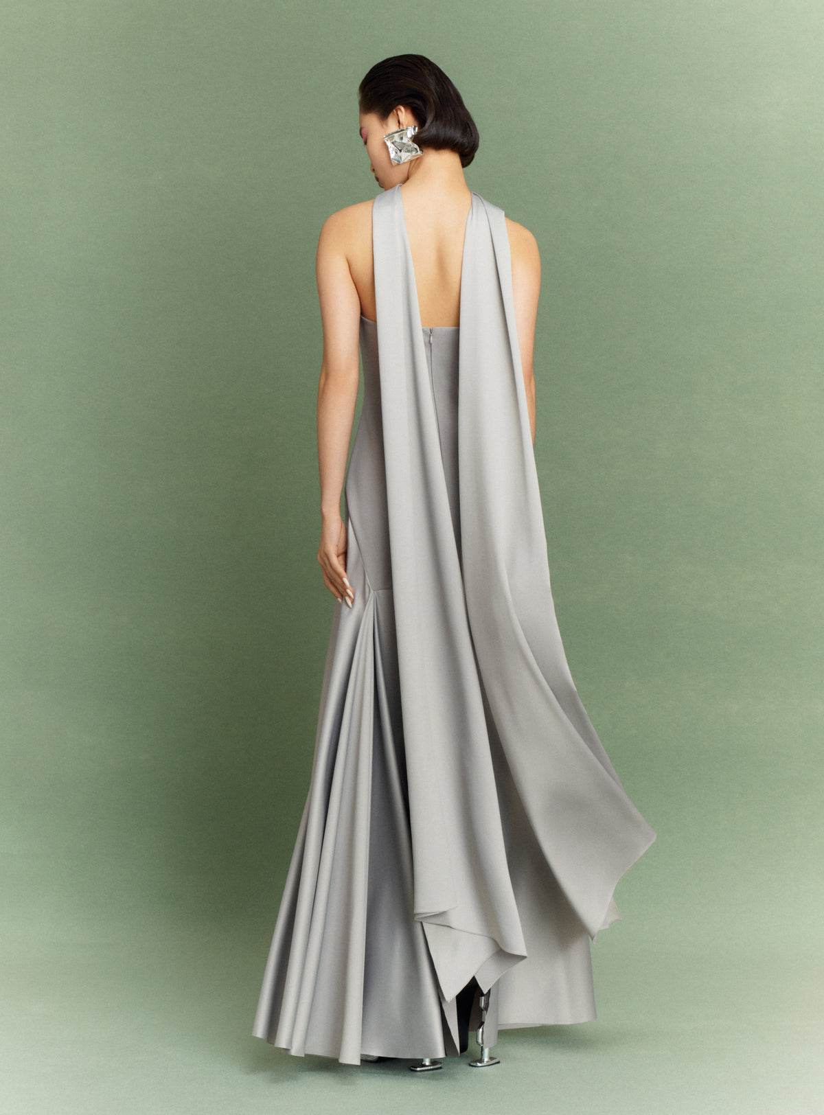The Cece Maxi Dress in Pewter