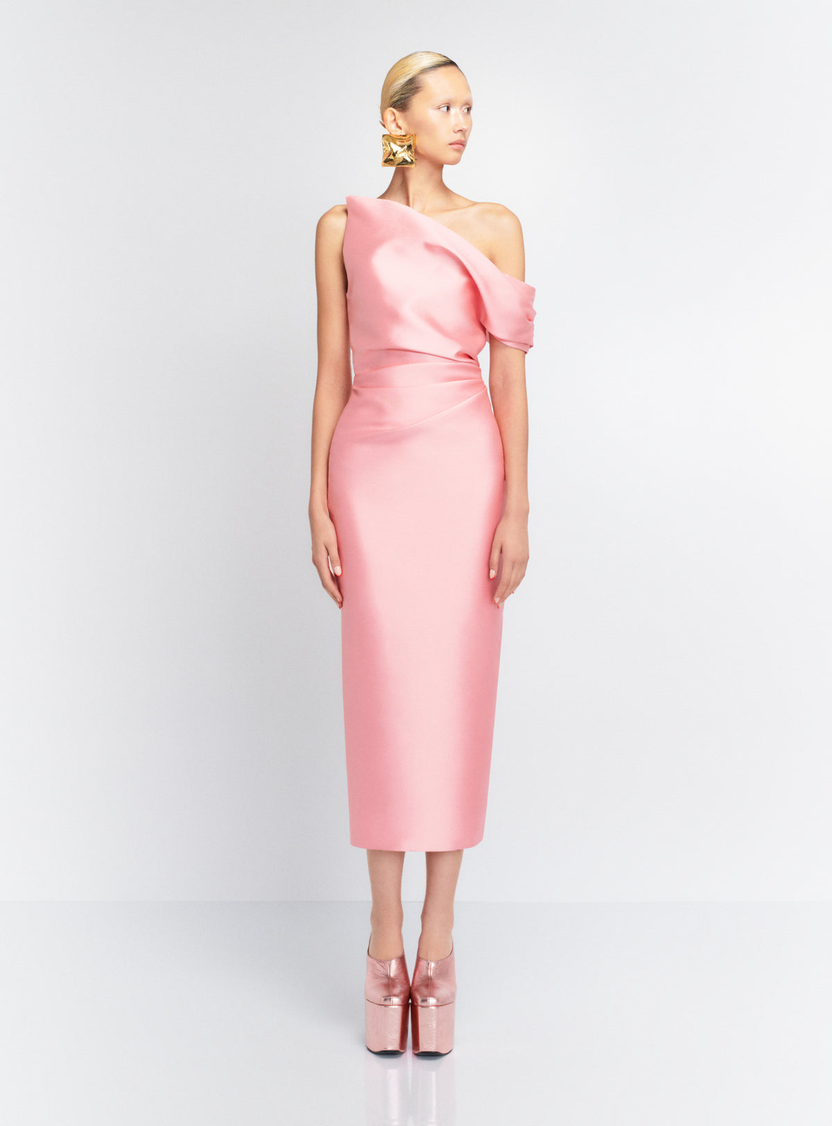 The Ellison Midi Dress in Powder Pink