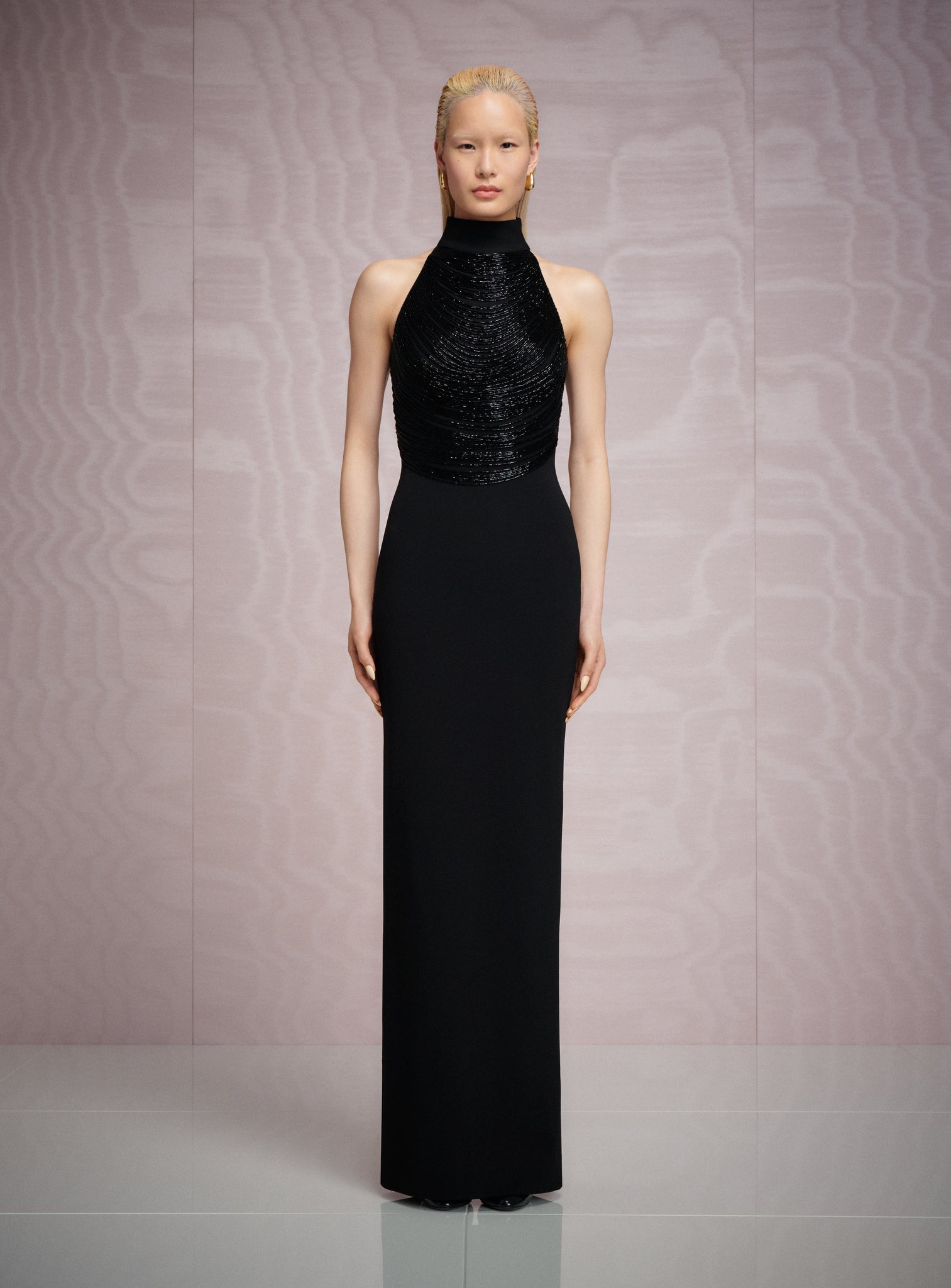 mor noir portia pierced knit maxi dress Elisha Knit Maxi Dress