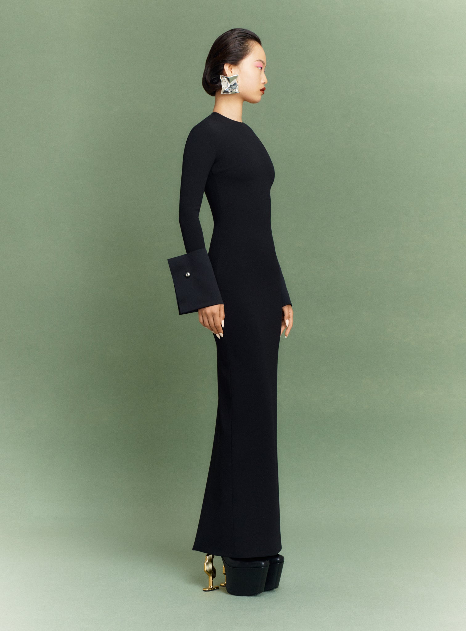 long black dresses uk Maxi A-Line Satin Dress