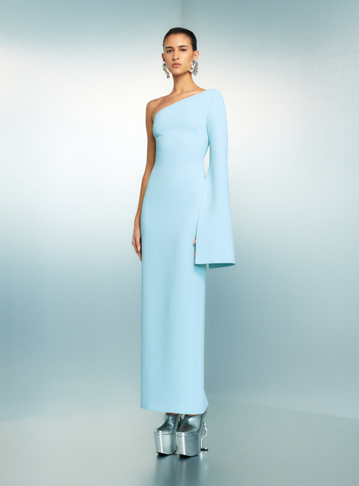 The Alina Maxi Dress in Arctic Blue