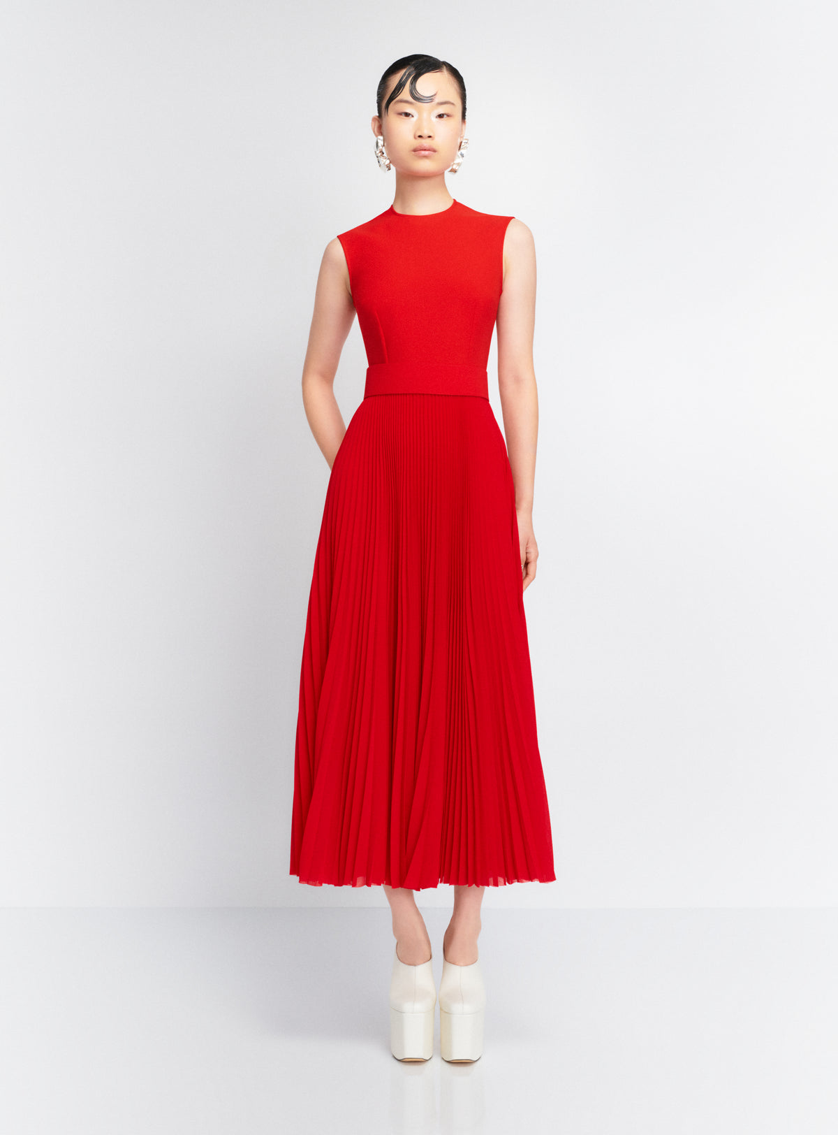 The Sophie Midi Dress in Red