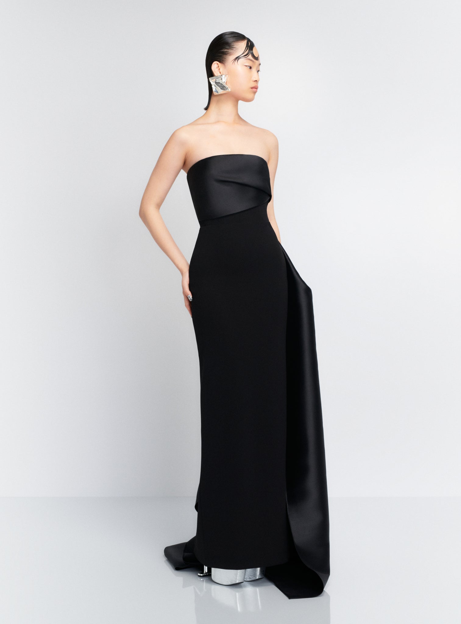 solace london black dress The Eve Maxi Dress in Black Solace London
