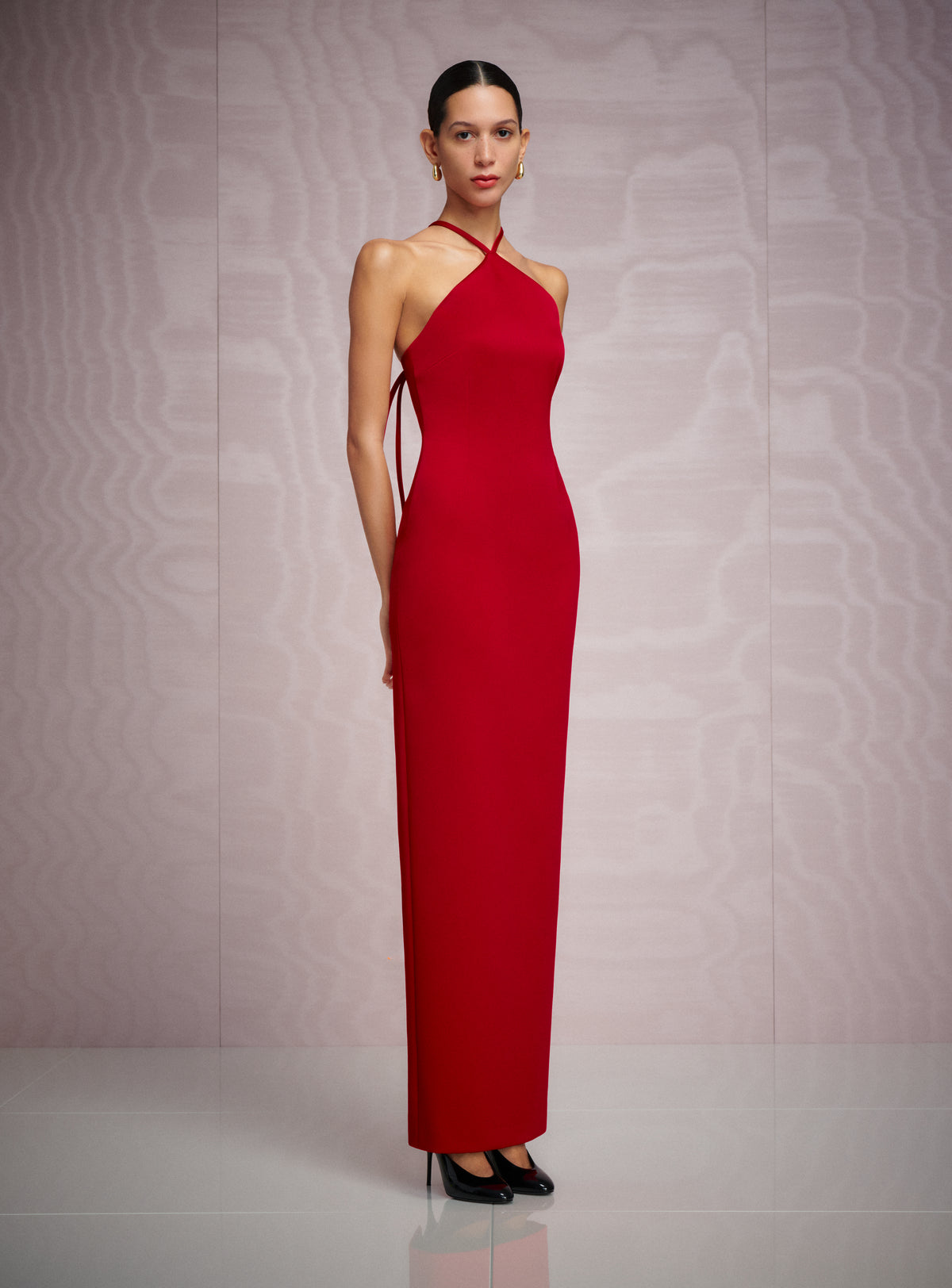 The Fern Maxi Dress in Crimson Red