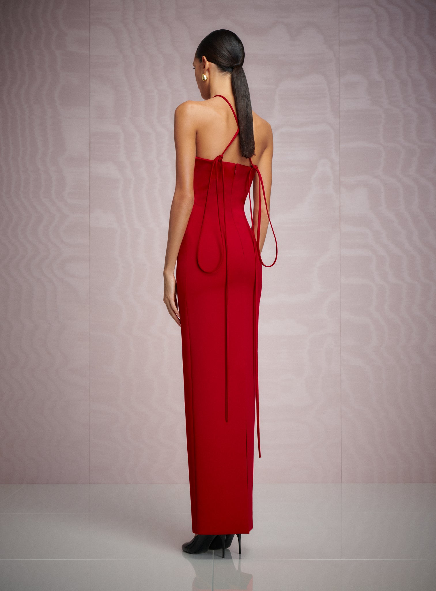 The Fern Maxi Dress in Crimson Red