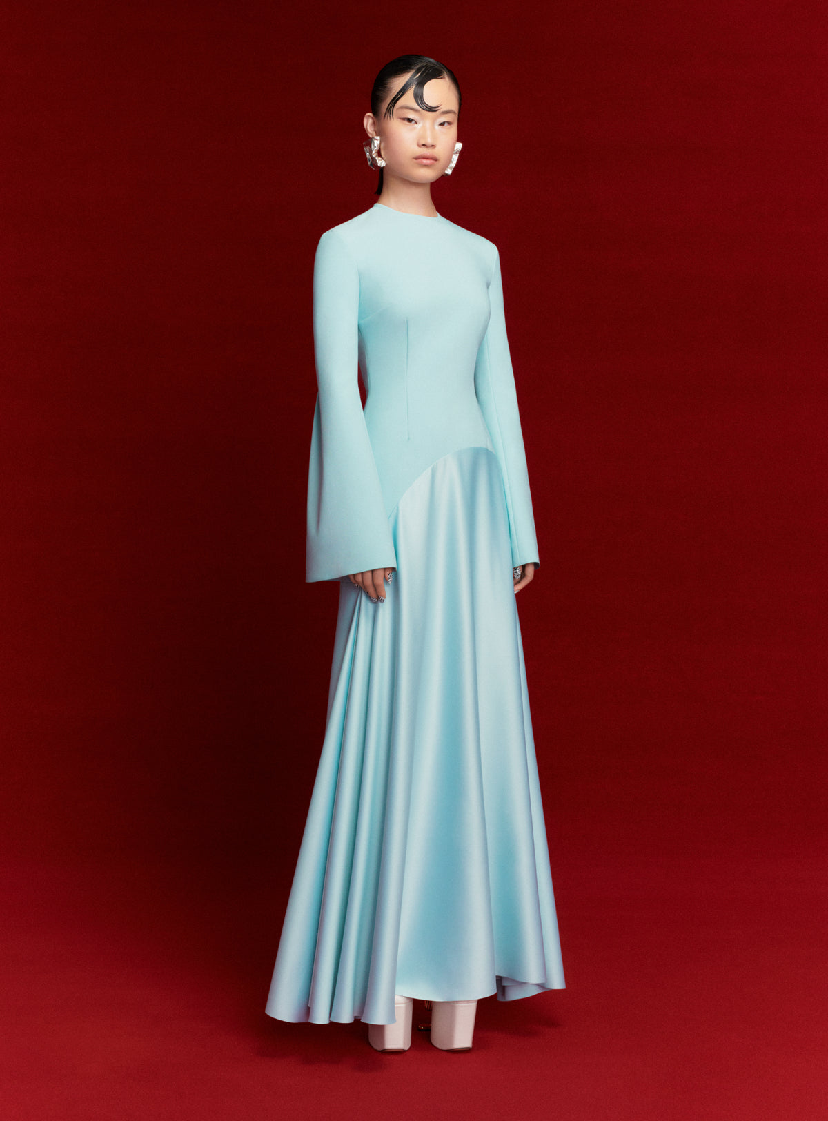 The Storm Maxi Dress in Arctic Blue