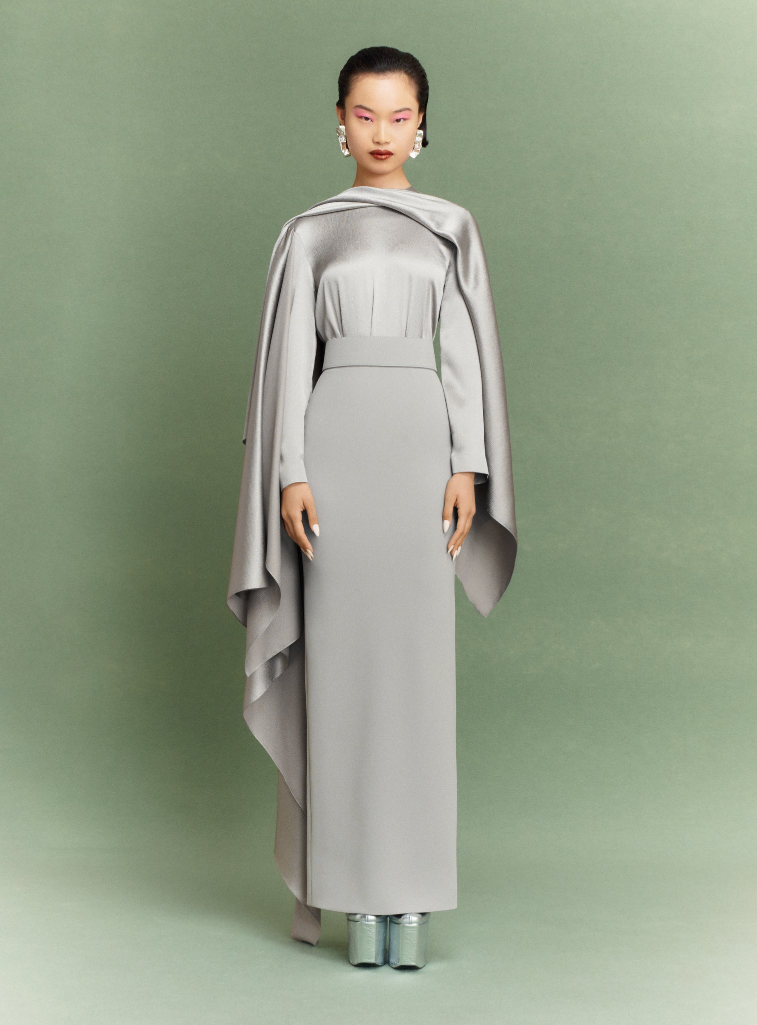 The Rosalia Maxi Dress in Pewter