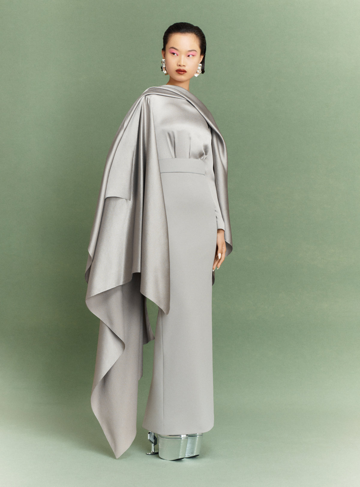 The Rosalia Maxi Dress in Pewter