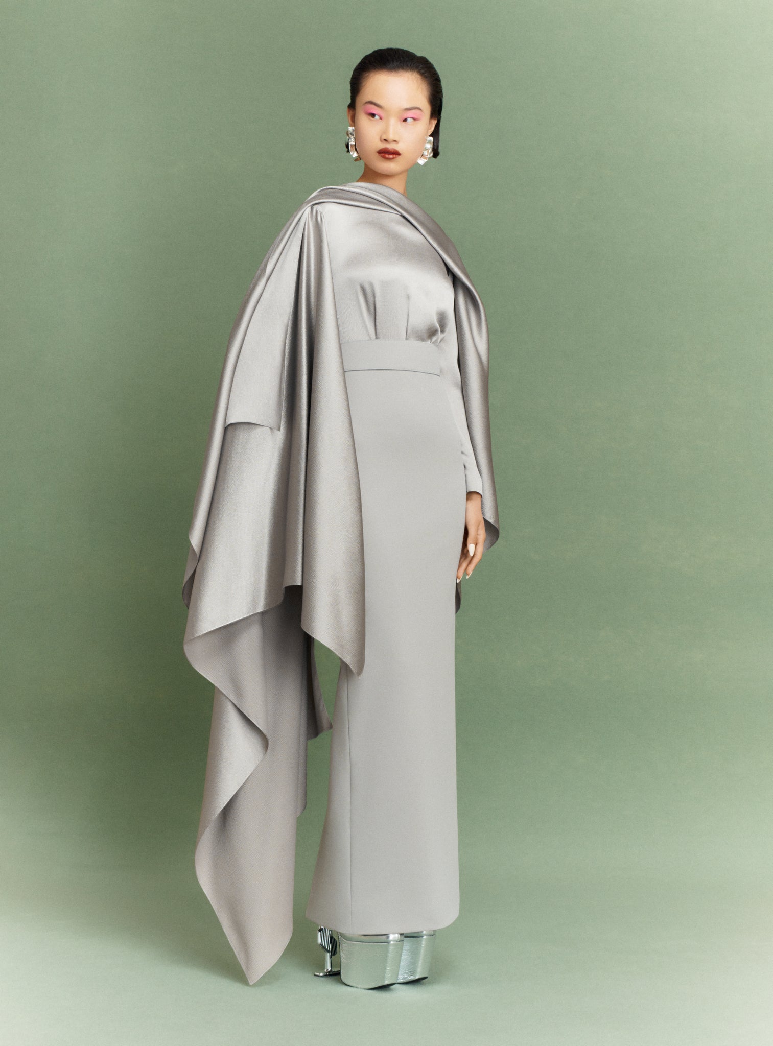 The Rosalia Maxi Dress in Pewter