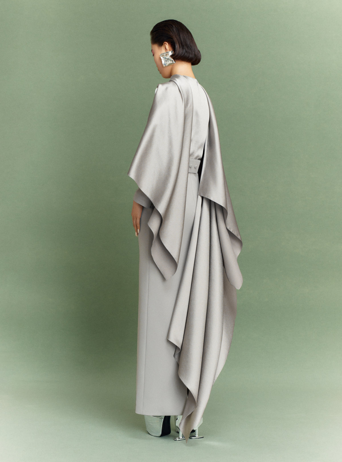 The Rosalia Maxi Dress in Pewter