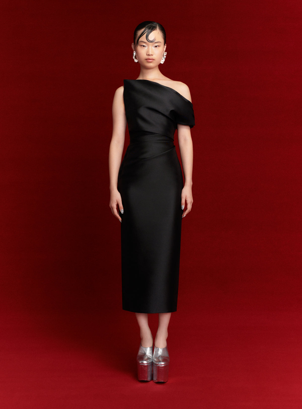 The Ellison Midi Dress in Black