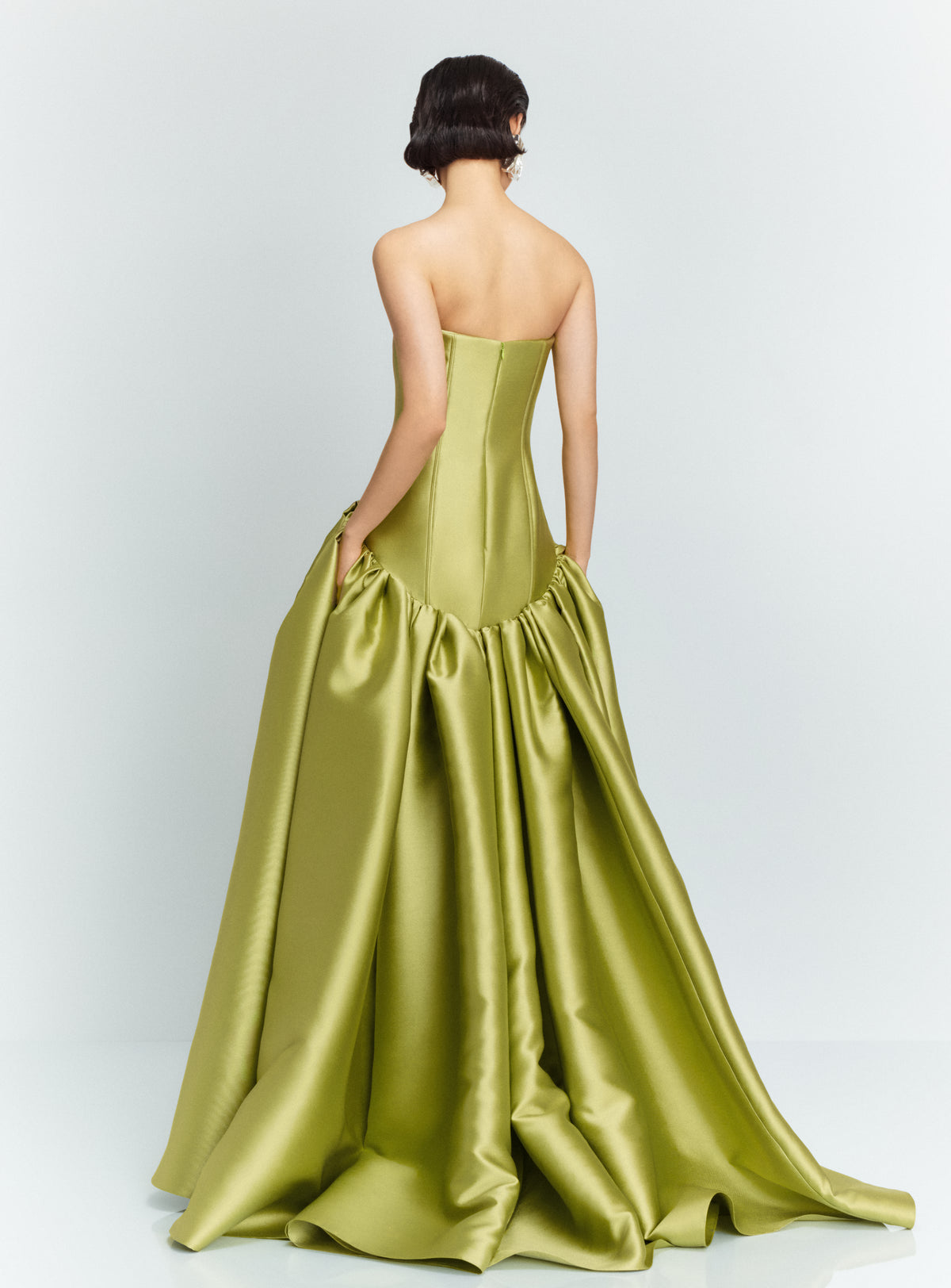 The Cassias Maxi Dress in Pear Green