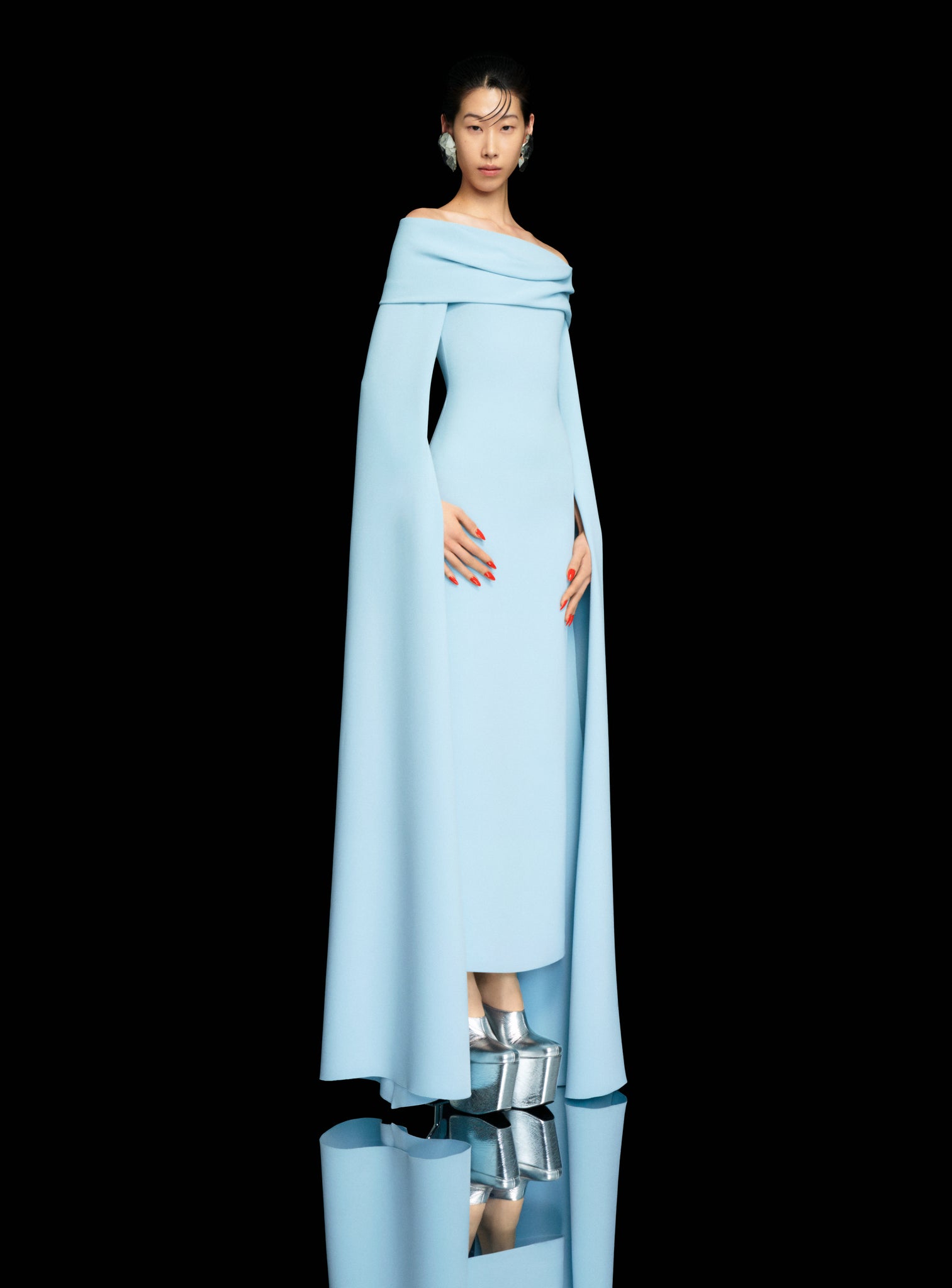 The Claudine Maxi Dress in Ice Blue – Solace London