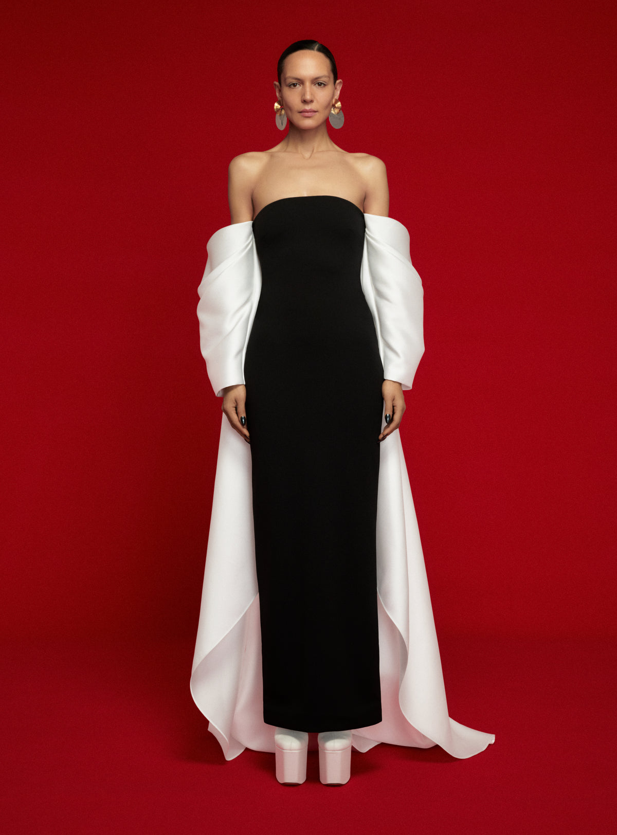 The Kyla Maxi Dress in Black and Cream