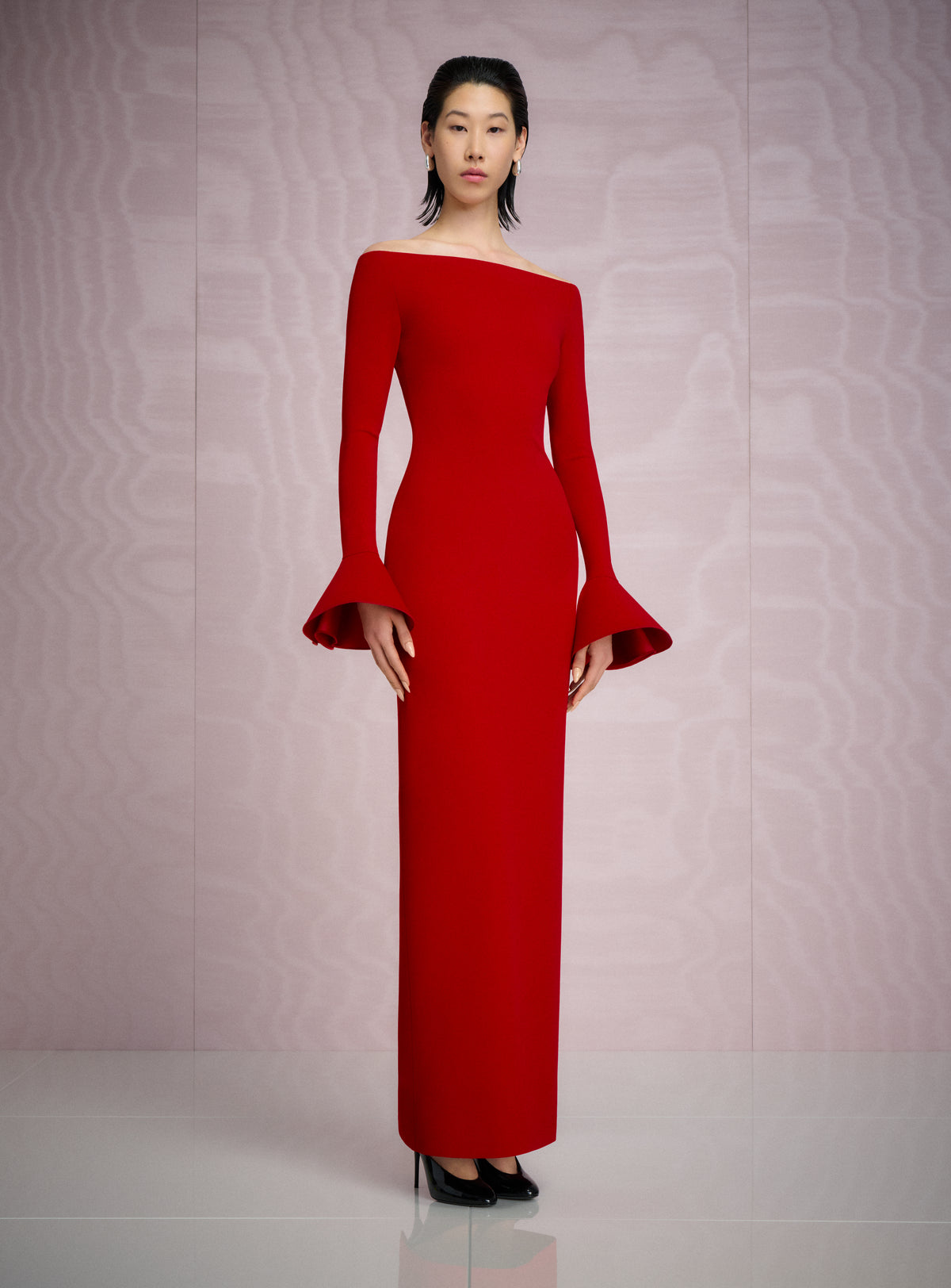The Anica Maxi Dress in Crimson Red