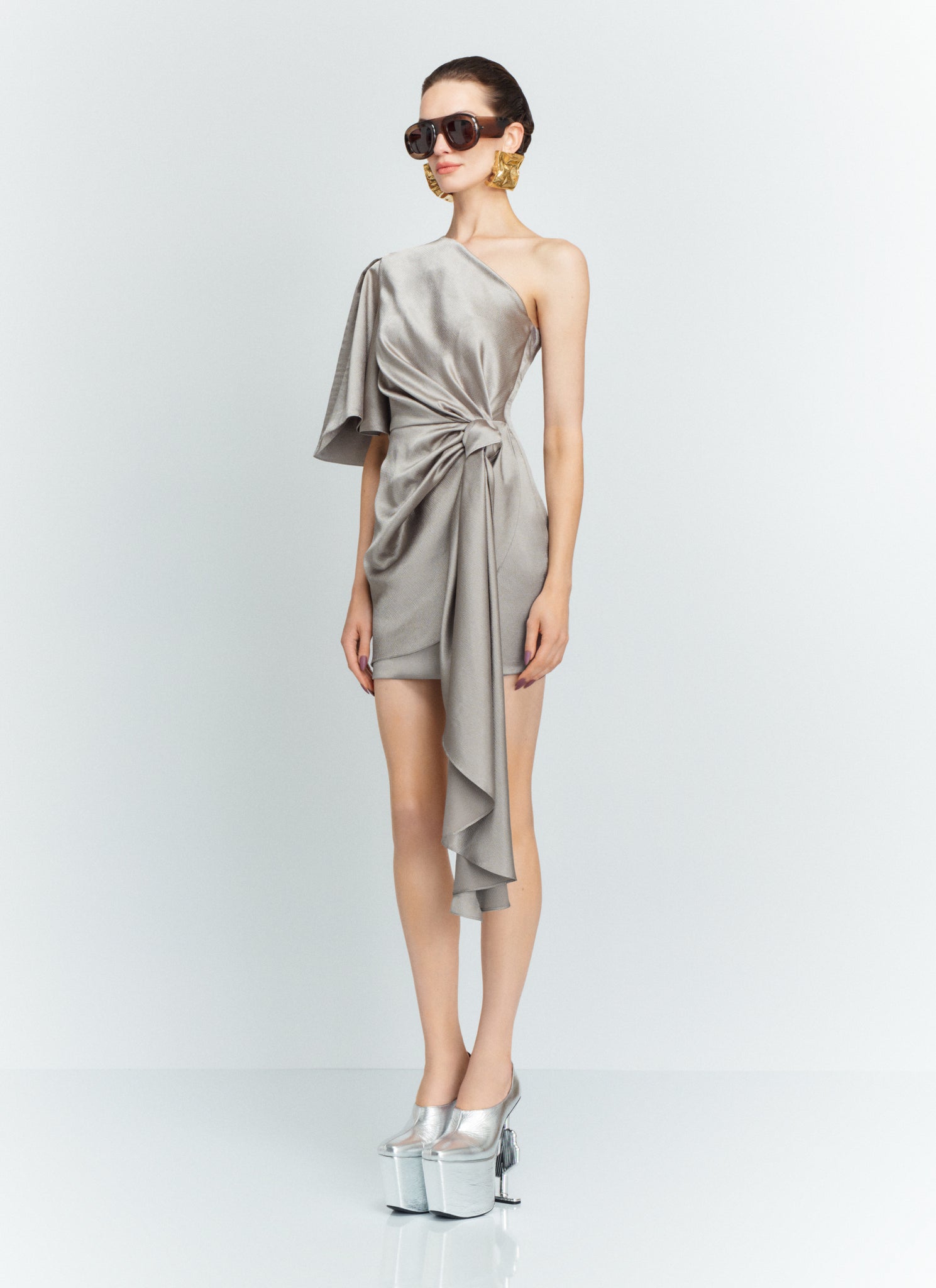 The Marcie Mini Dress in Pewter