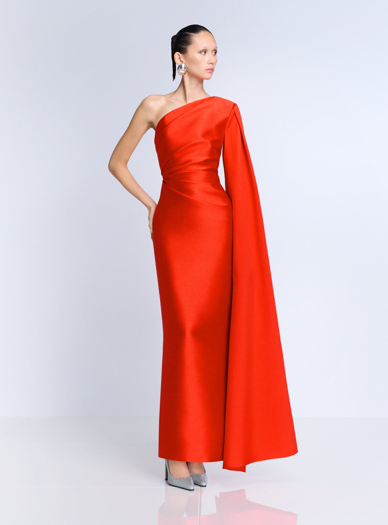 solace london dresses Bright Cut from satin SOLACE LONDON Nia ruffled crepe