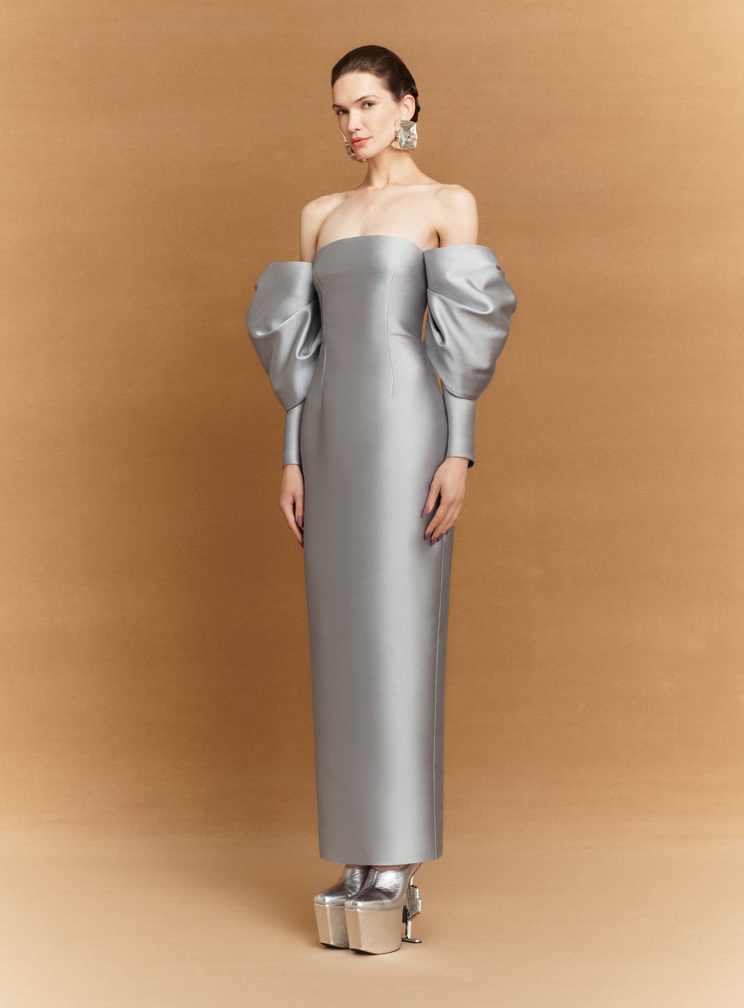 The Laylah Maxi Dress in Pewter