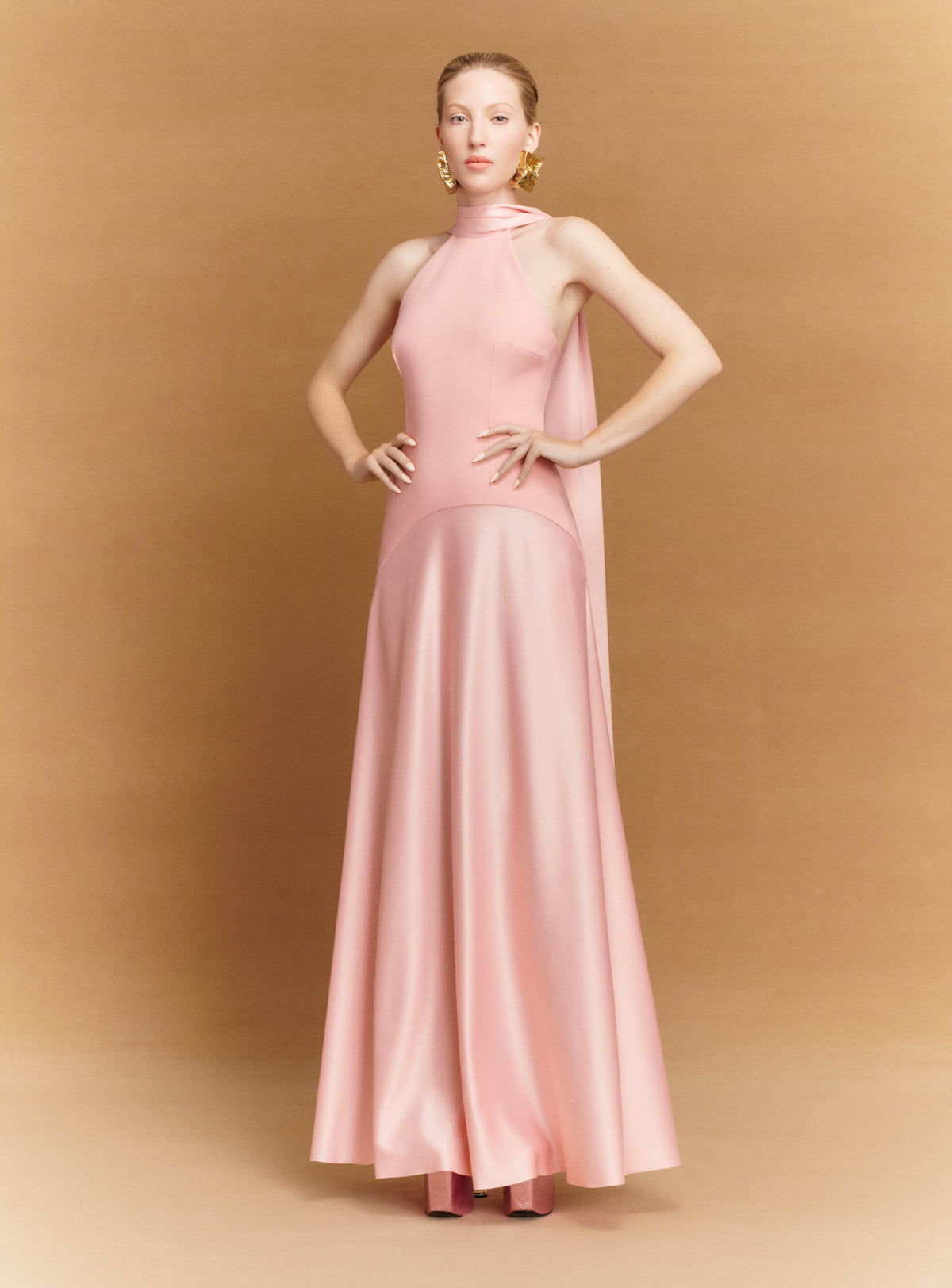 The Cece Maxi Dress in Putty Pink