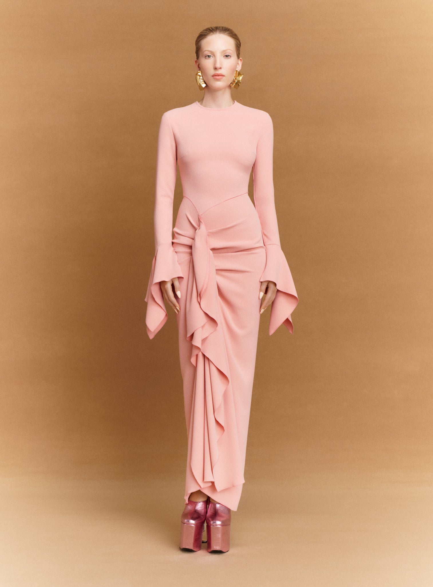 The Della Maxi Dress in Putty Pink