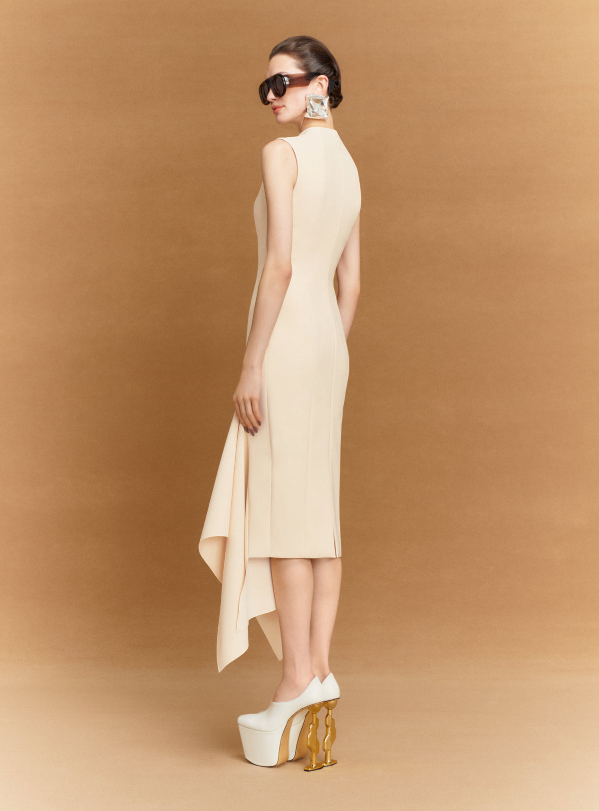 The Trinity Midi Dress in Alabaster