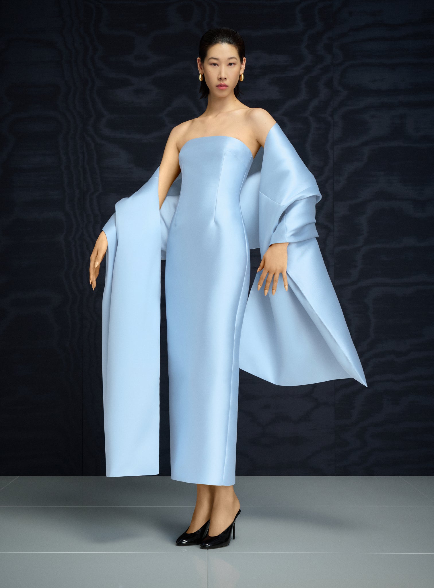 The Renee Midaxi Dress in Ice Blue