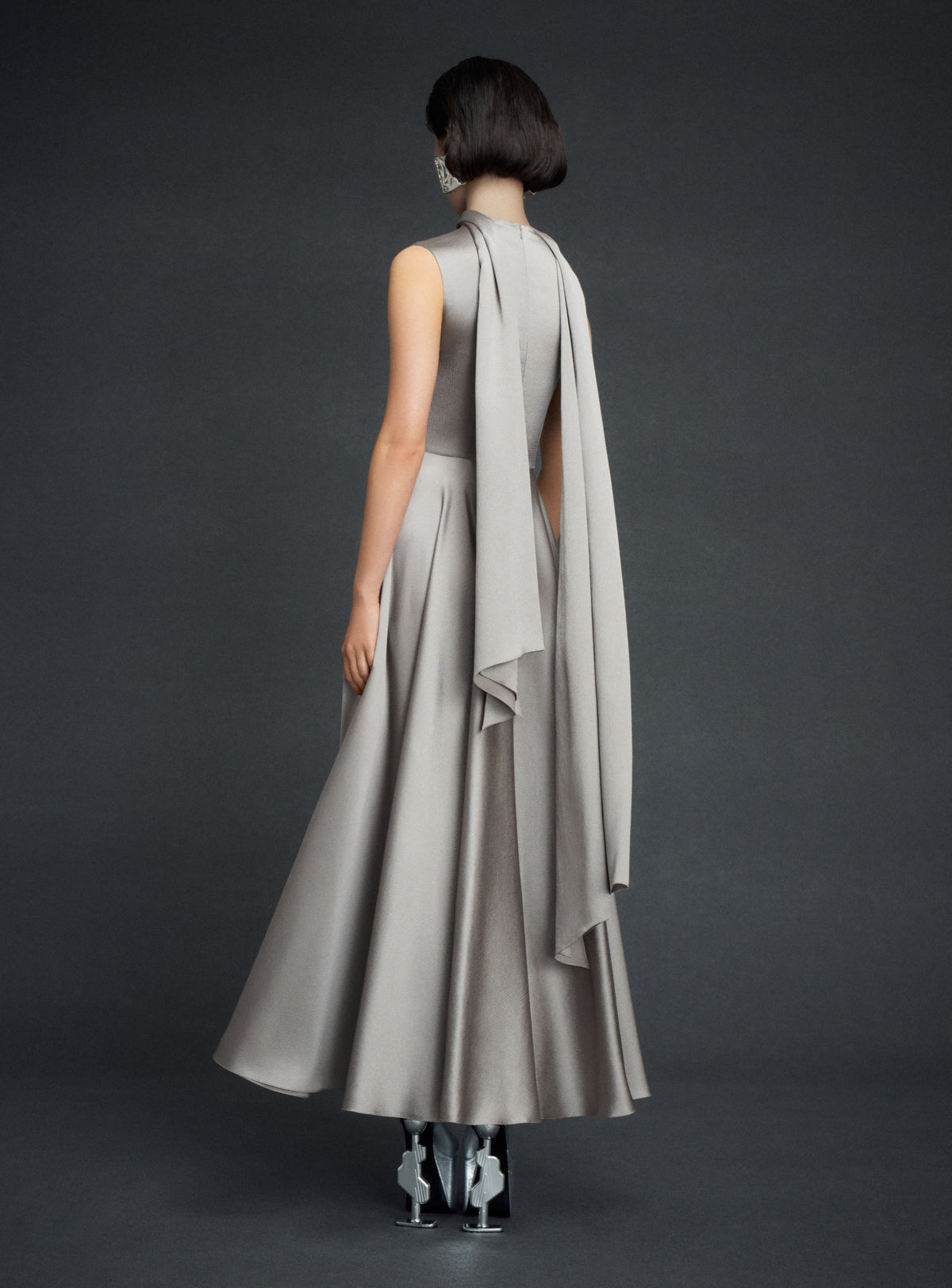 The Emelia Maxi Dress in Pewter