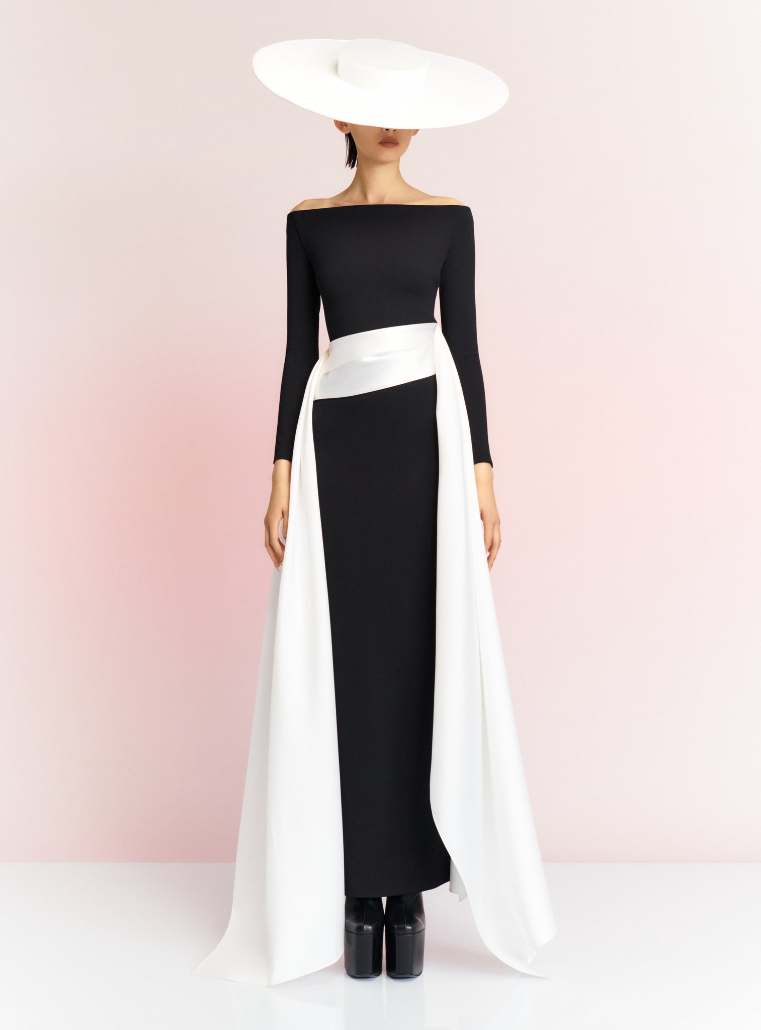 The Irma Maxi Dress in Black and Cream