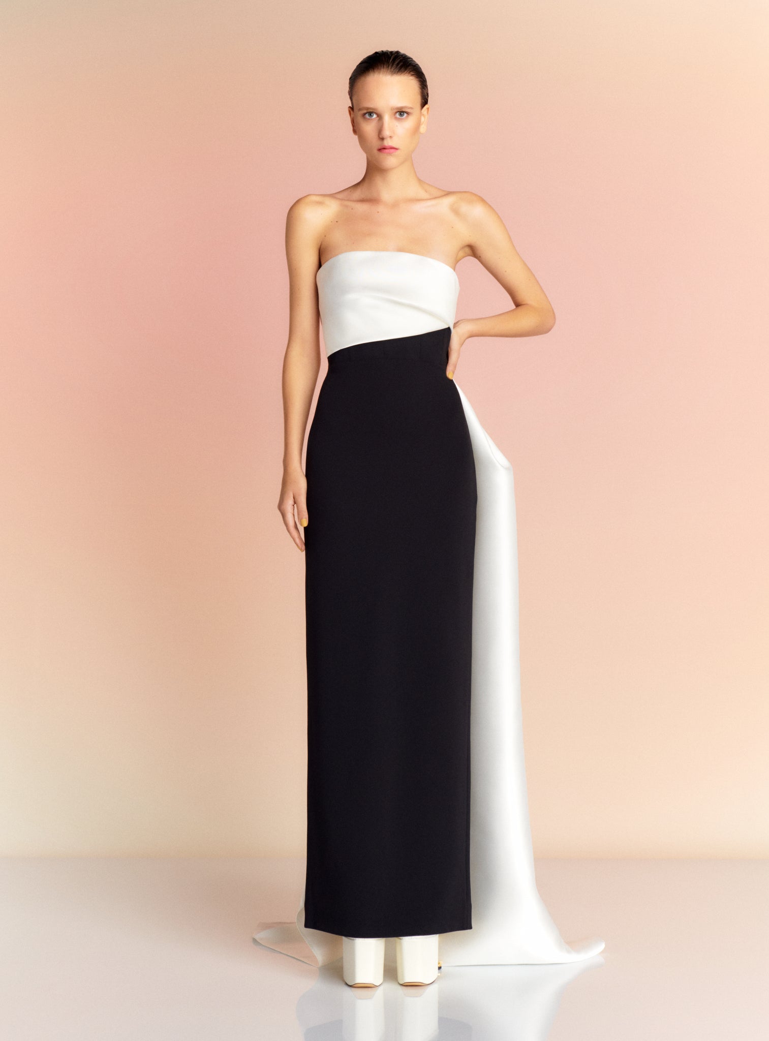 The Kinsley Maxi Dress in Black & Cream