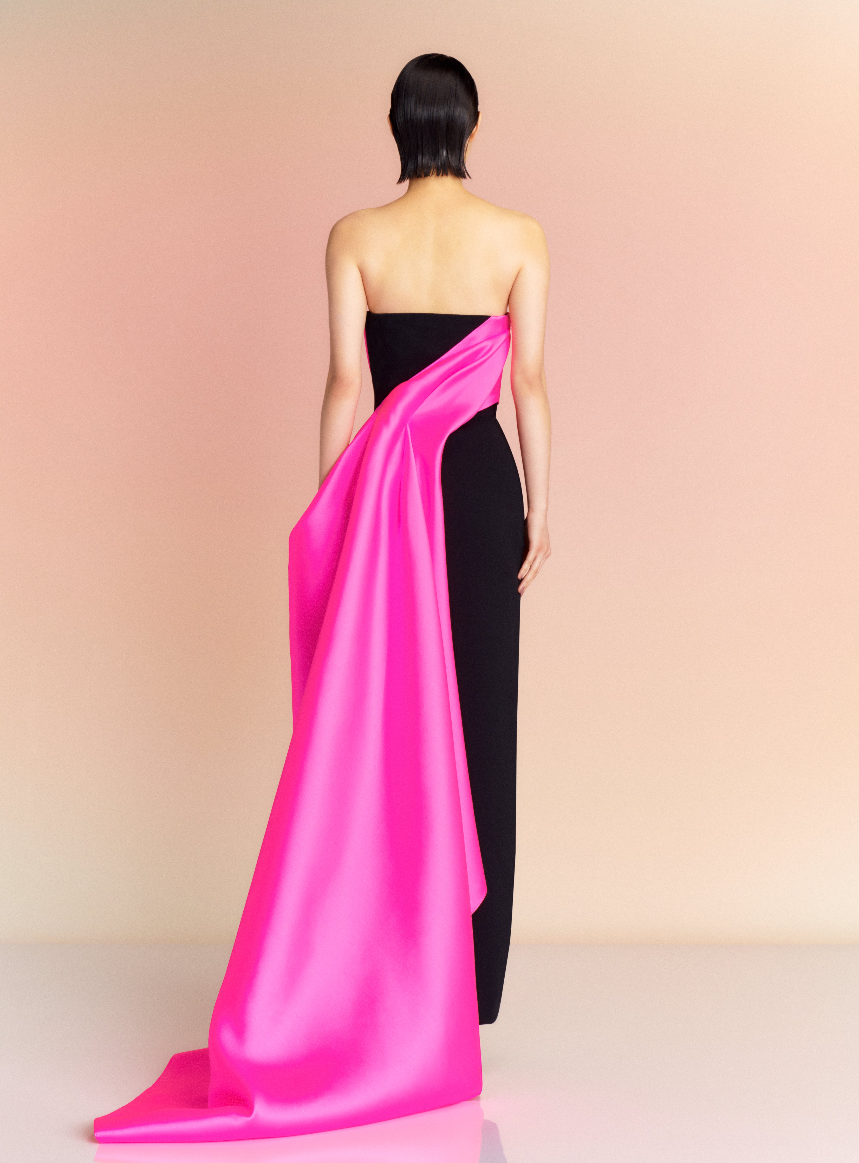 The Kinsley Maxi Dress In Hot Pink & Black