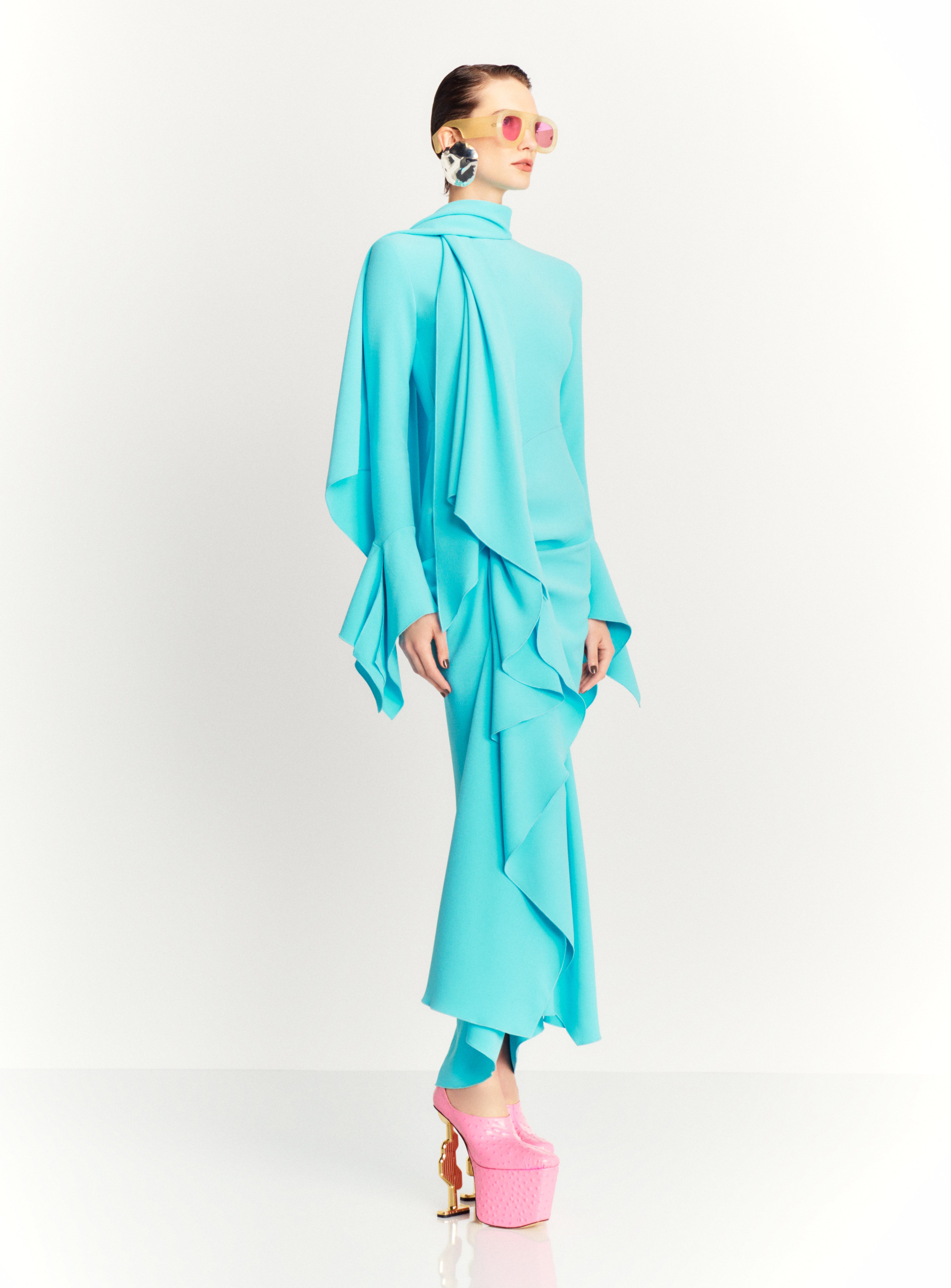 Sylara Dress in Snowdrop Blue main image 1