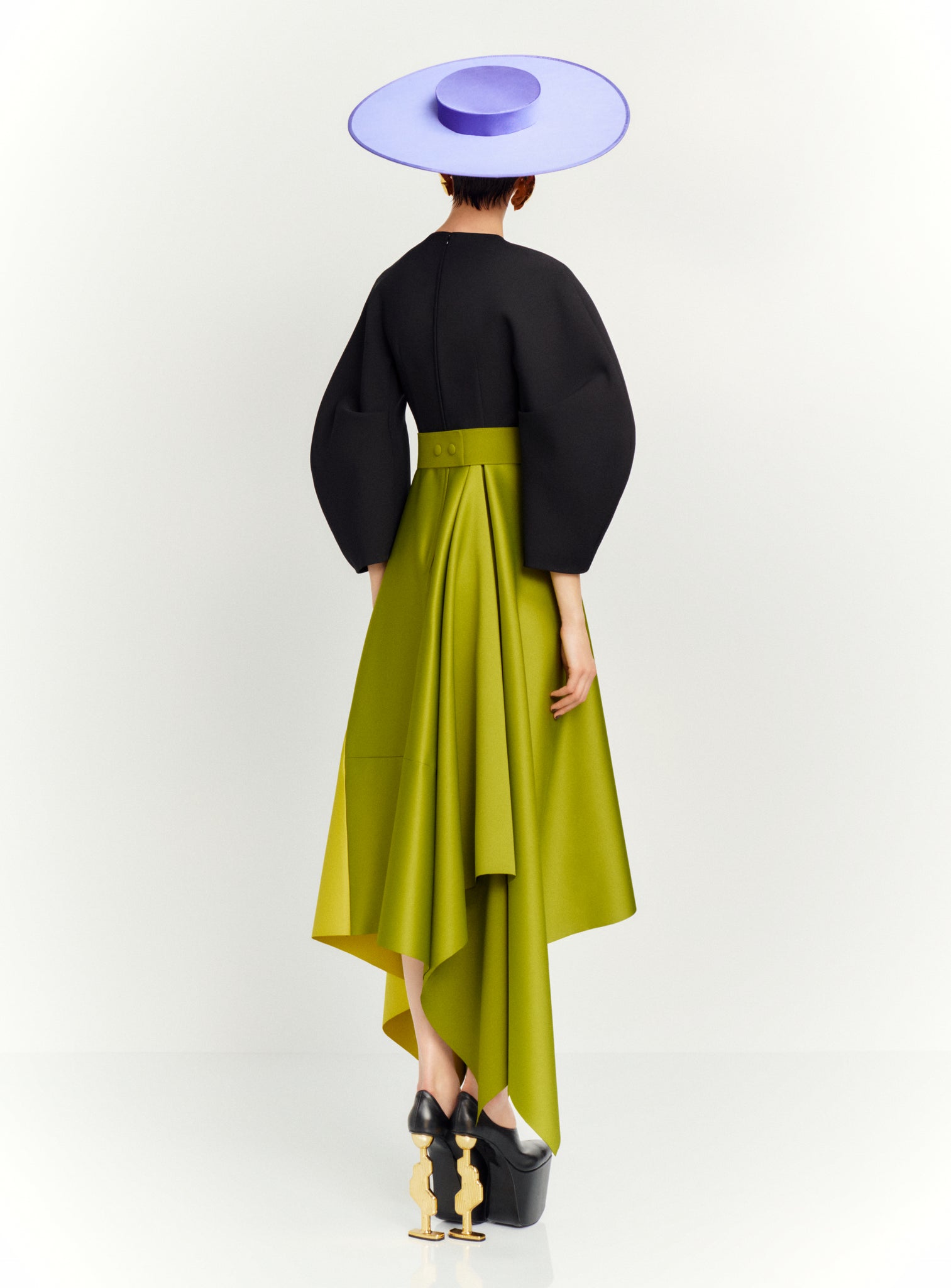 The Quinn Midi Dress in Black, Sweet Pea Green and Chartreuse