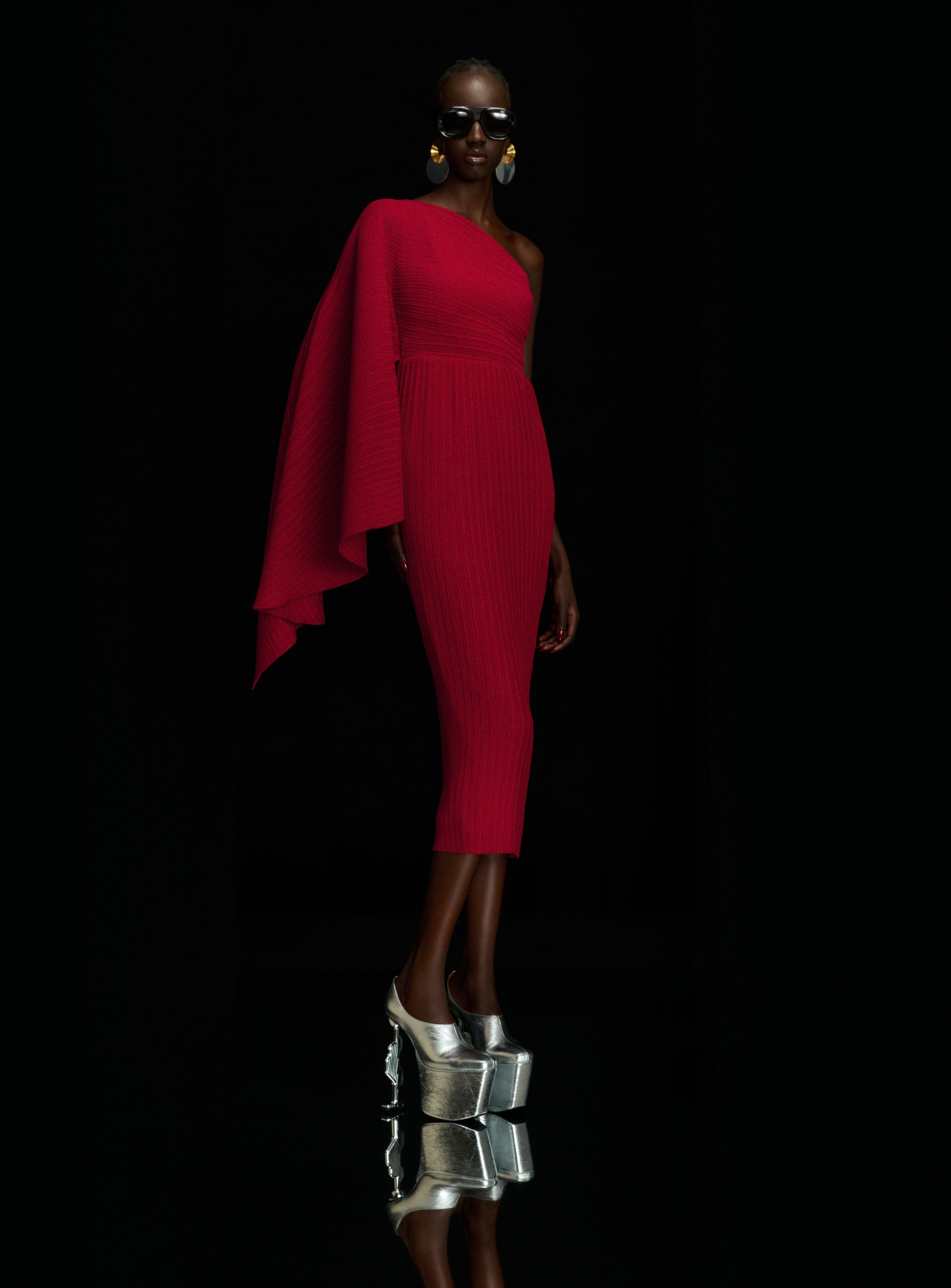 The Lenna Midi Dress in Ruby – Solace London