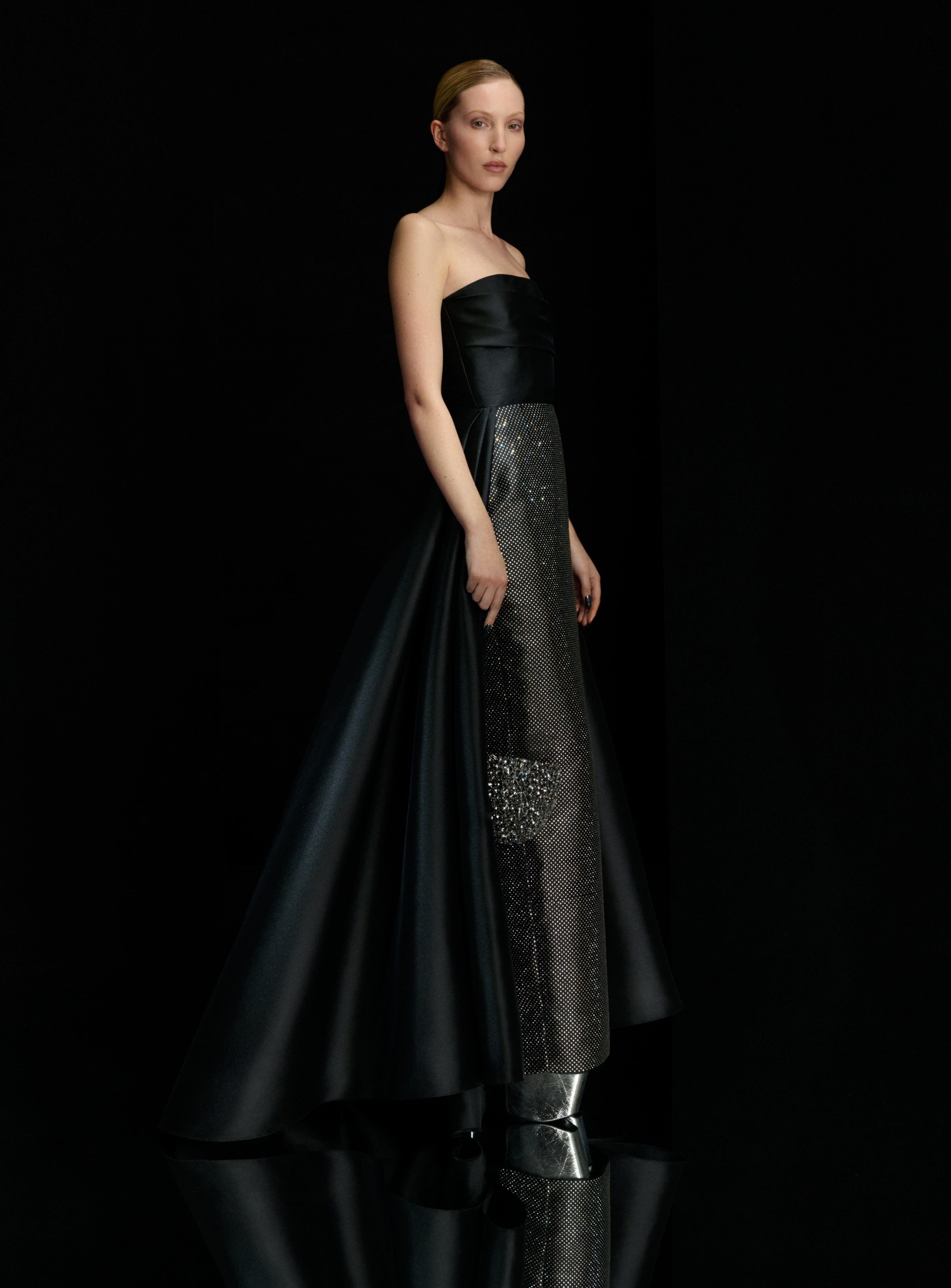 Sofia – Dazzling Black Crystal Maxi Dress main image 1