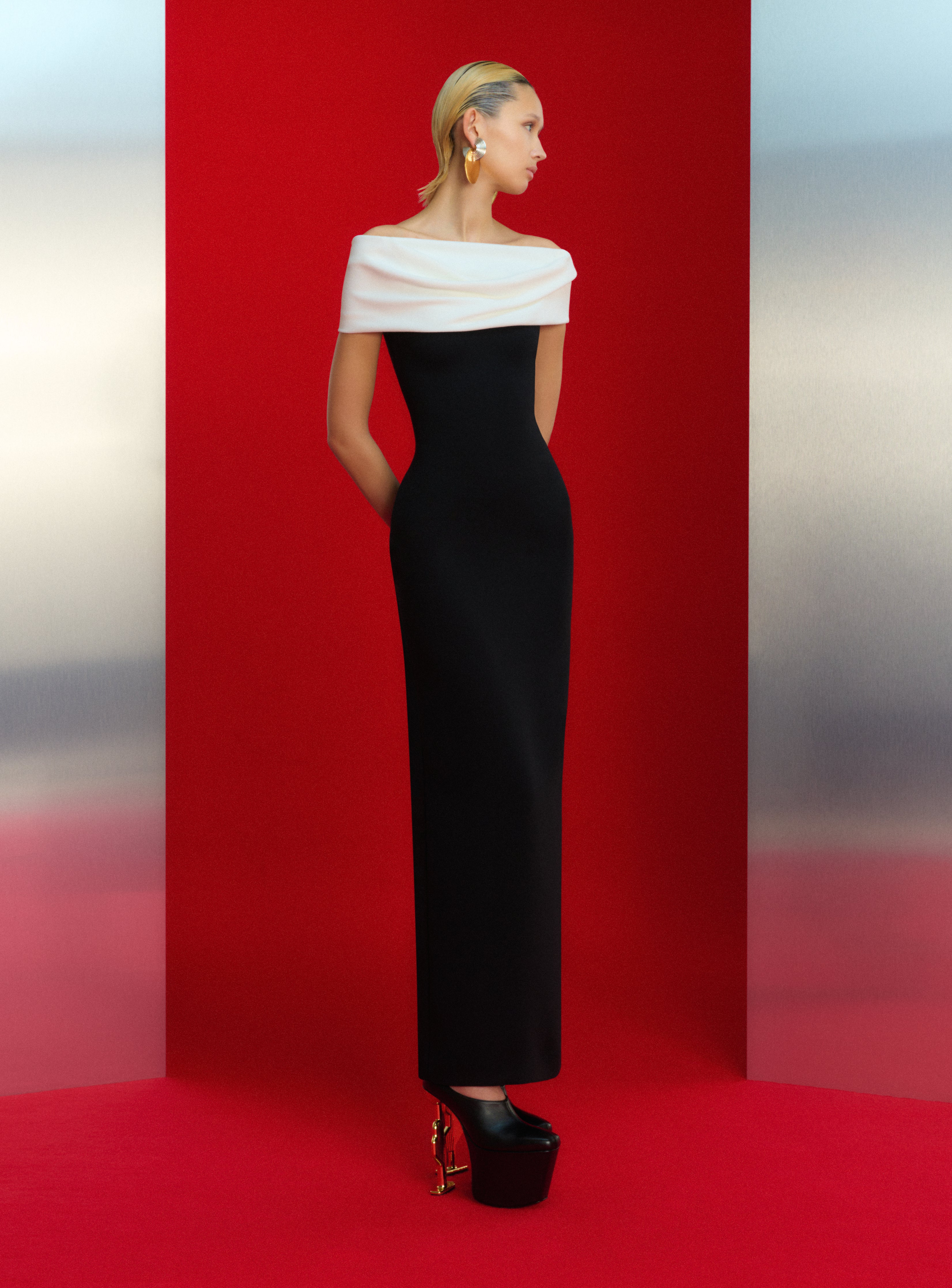 The Eva Maxi Dress in Cream and Black – Solace London