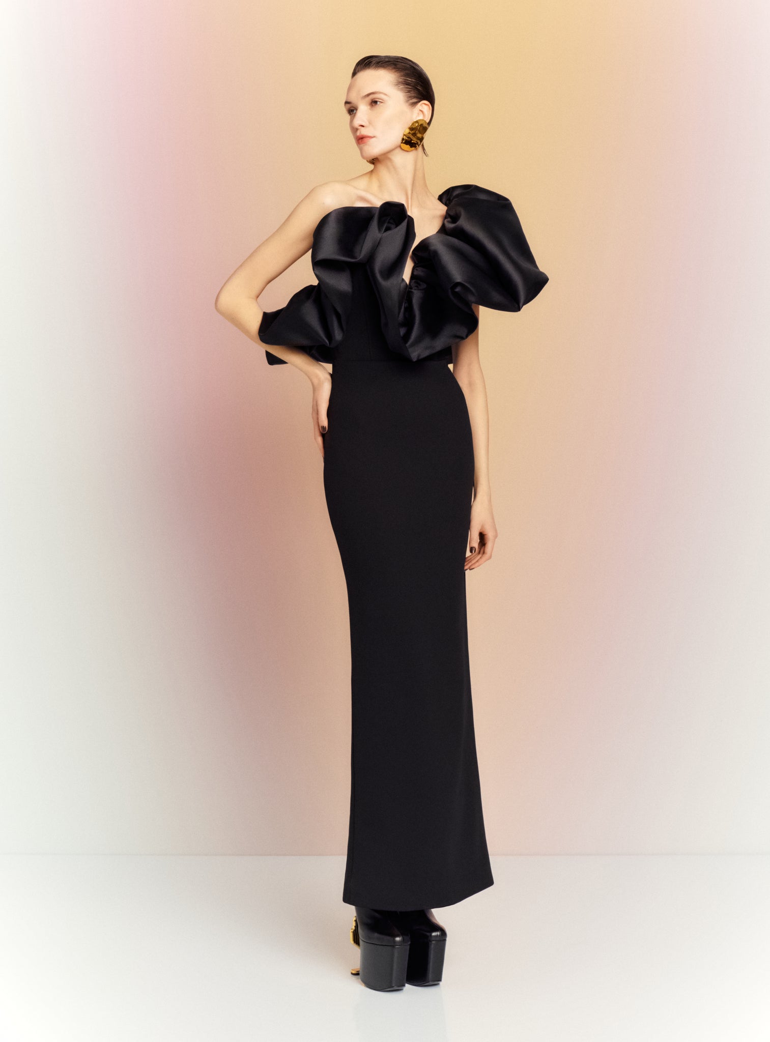 cassia maxi dress Cassia Draped Fitted Maxi Dress (Women)