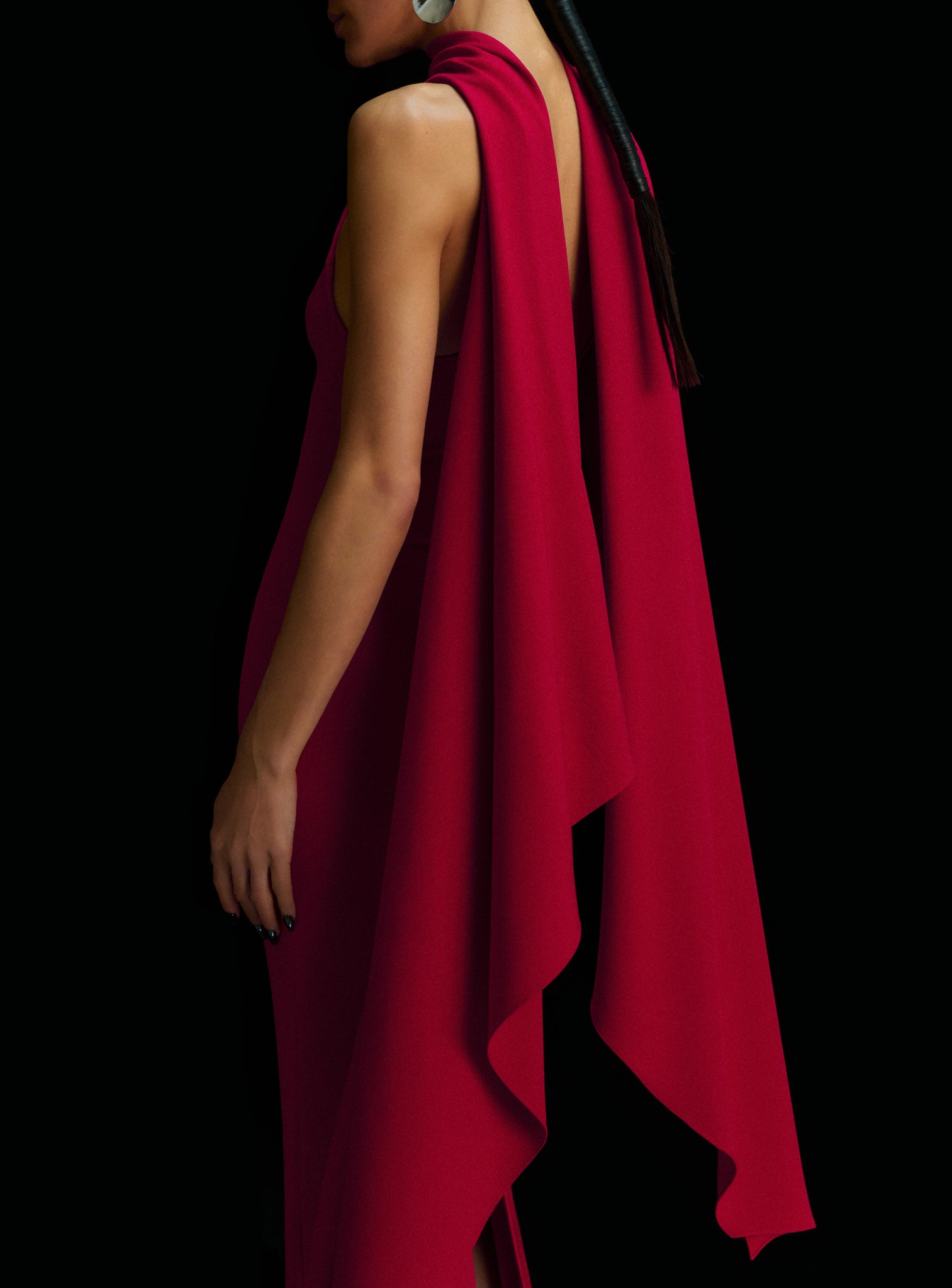 emerson off the shoulder drama maxi dress The Emerson Maxi Dress in Ruby – Solace London