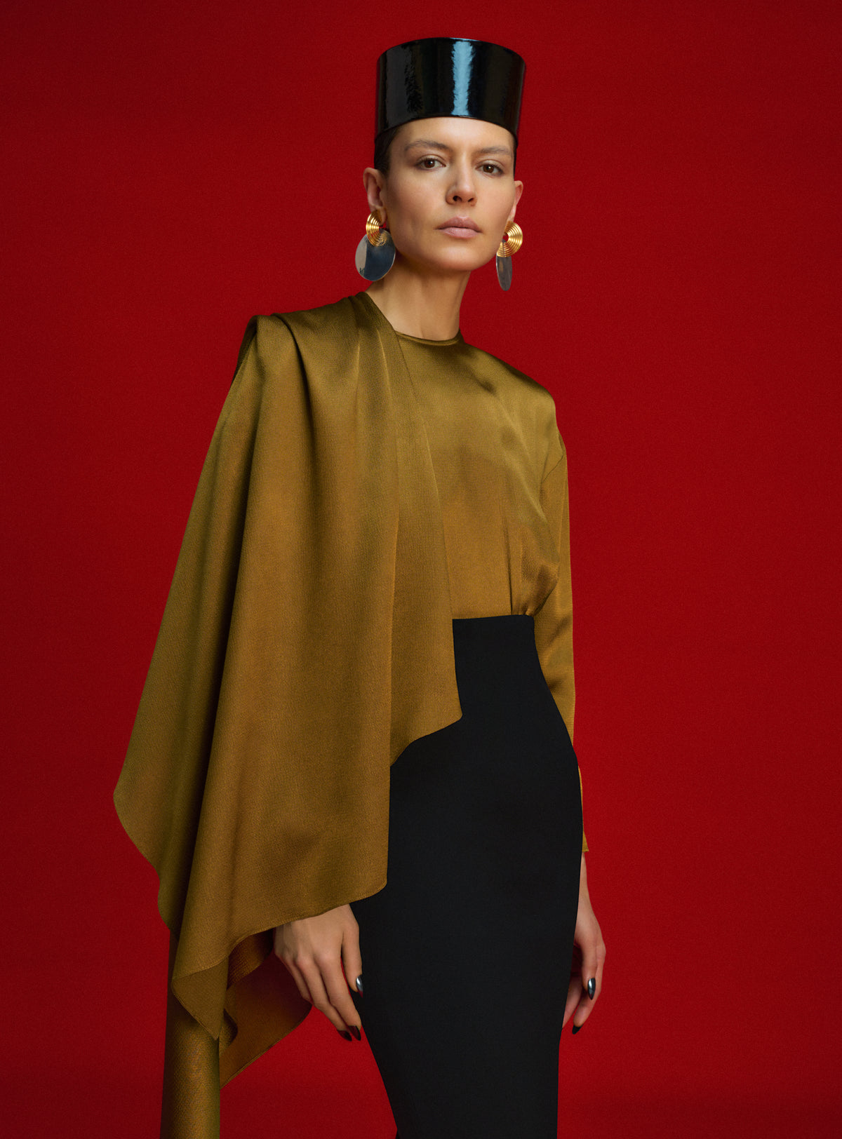 The River Maxi Dress in Gold and Black
