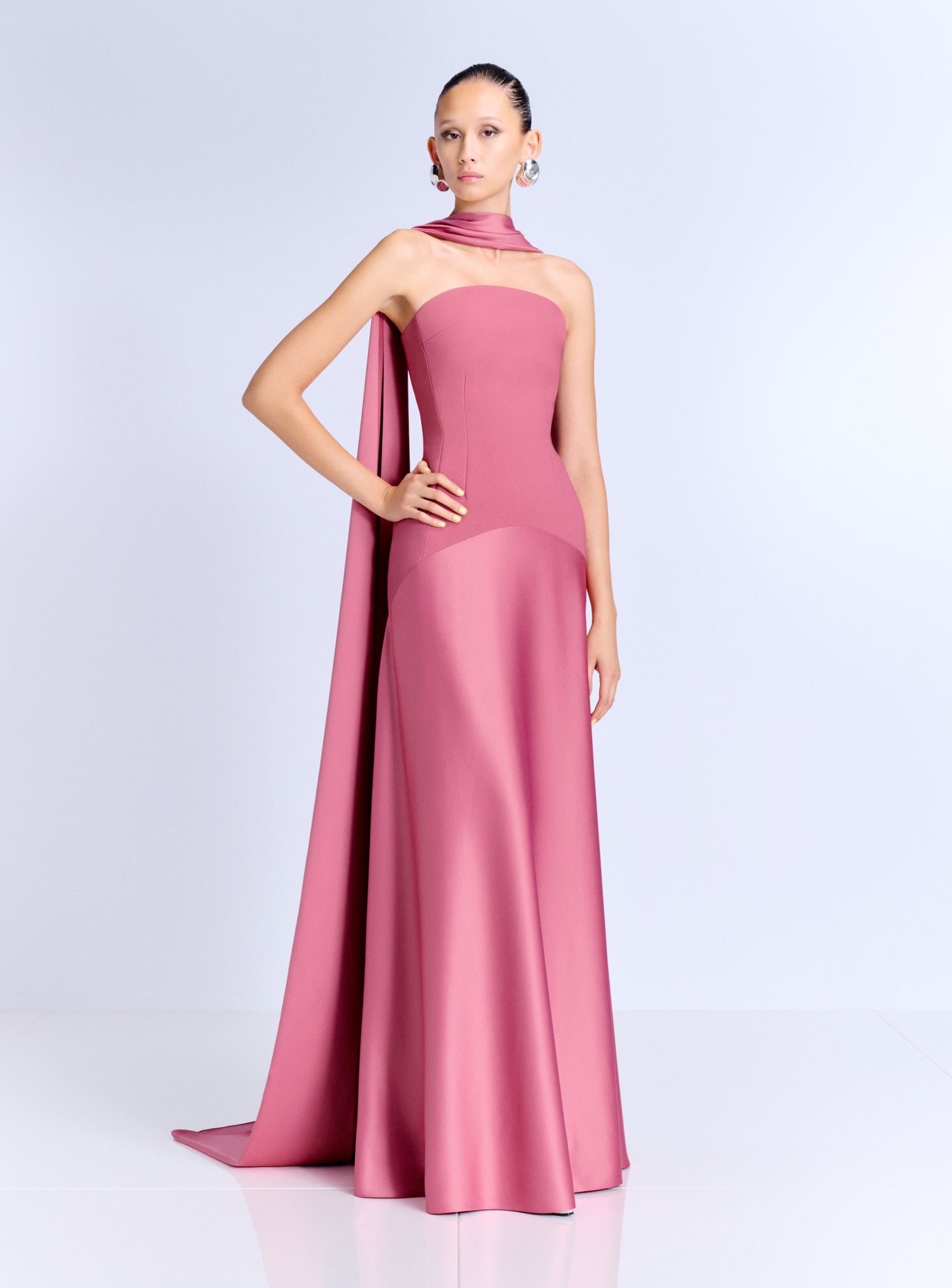 dark rose long dress SOLENE DRESS