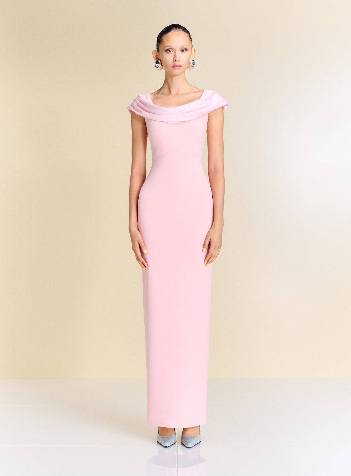The Adele Maxi Dress in Pale Pink