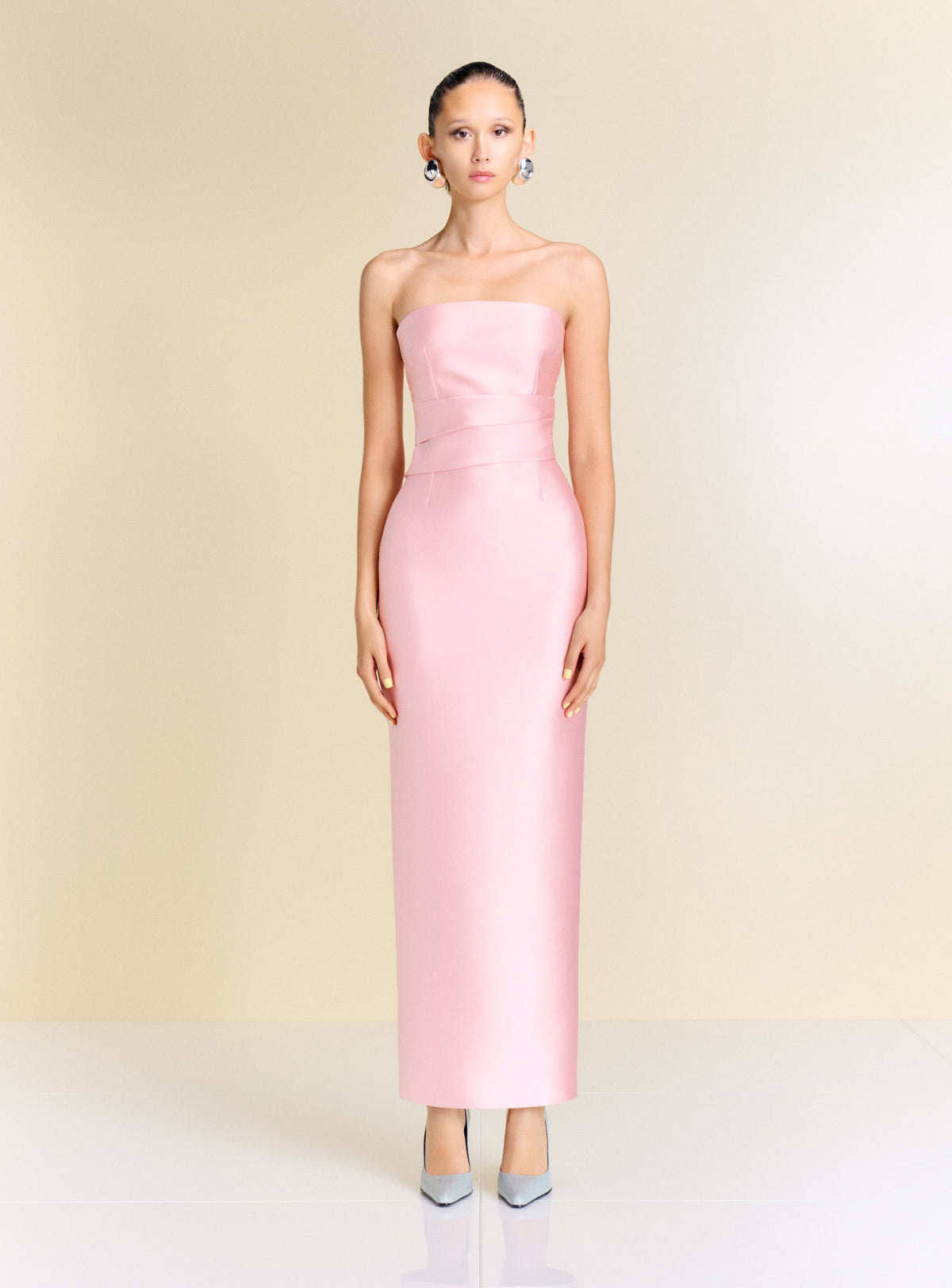 The Ingrid Maxi Dress in Pale Pink