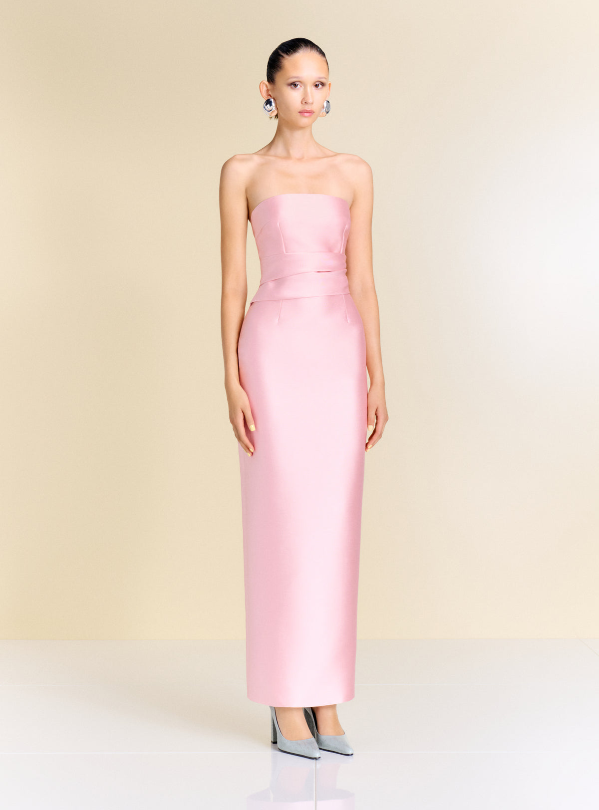 The Ingrid Maxi Dress in Pale Pink