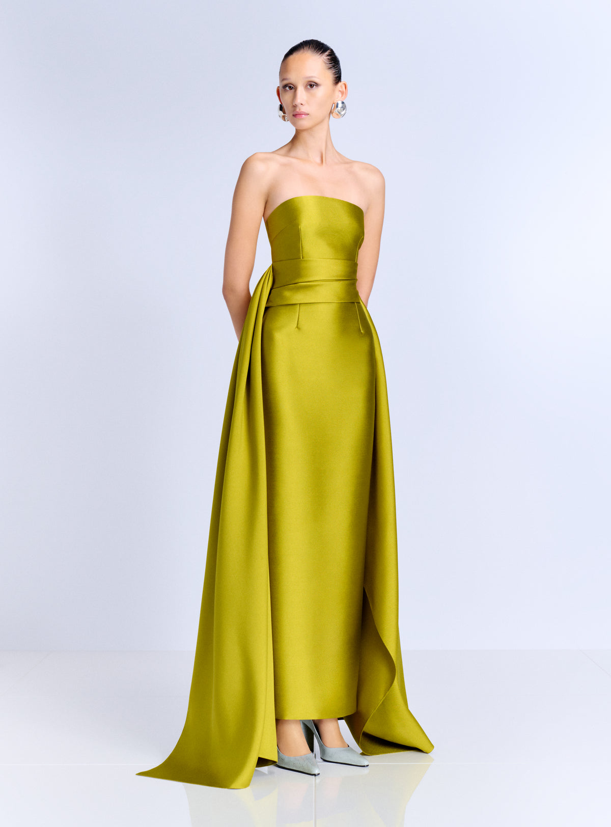 The Elara Maxi Dress in Chartreuse