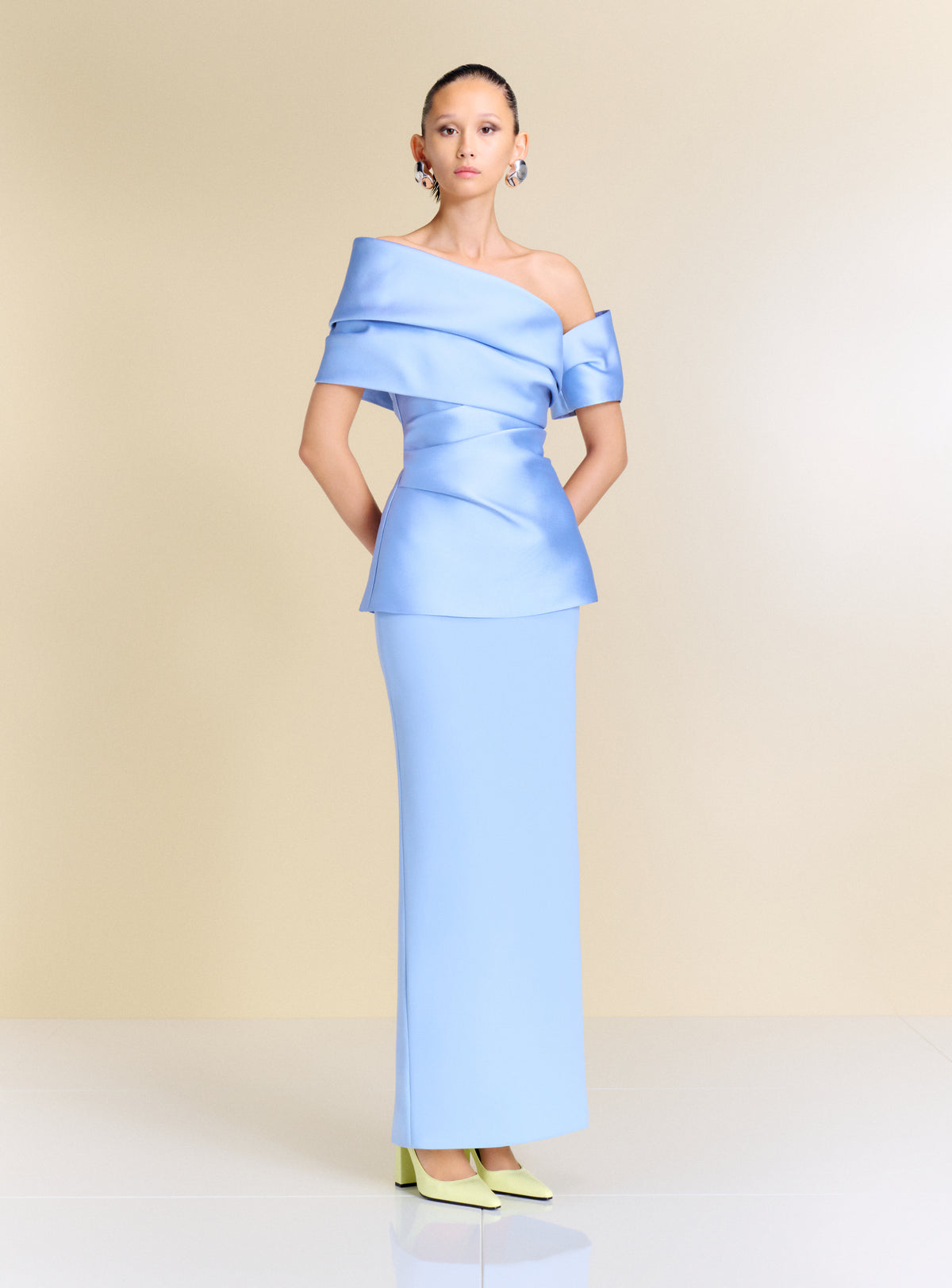 The Lucine Maxi Dress in Light Blue