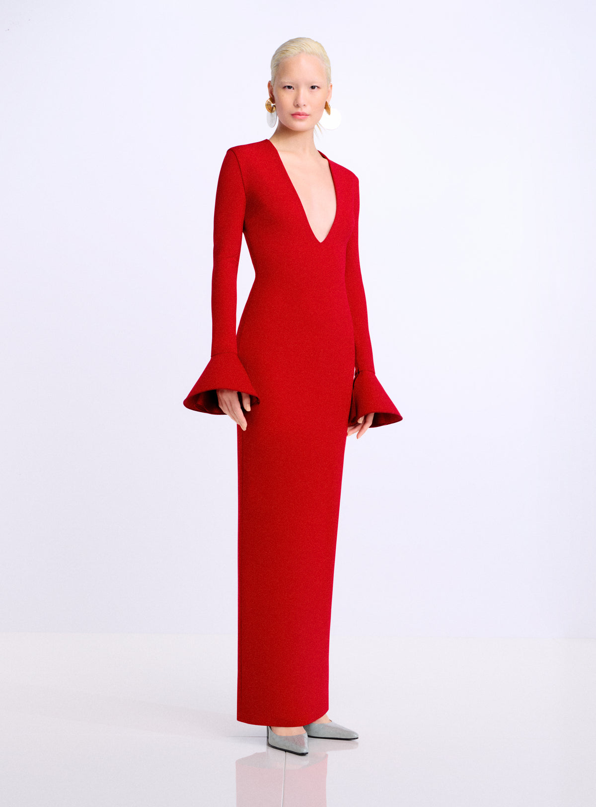 The Hutton Maxi Dress in Crimson Red