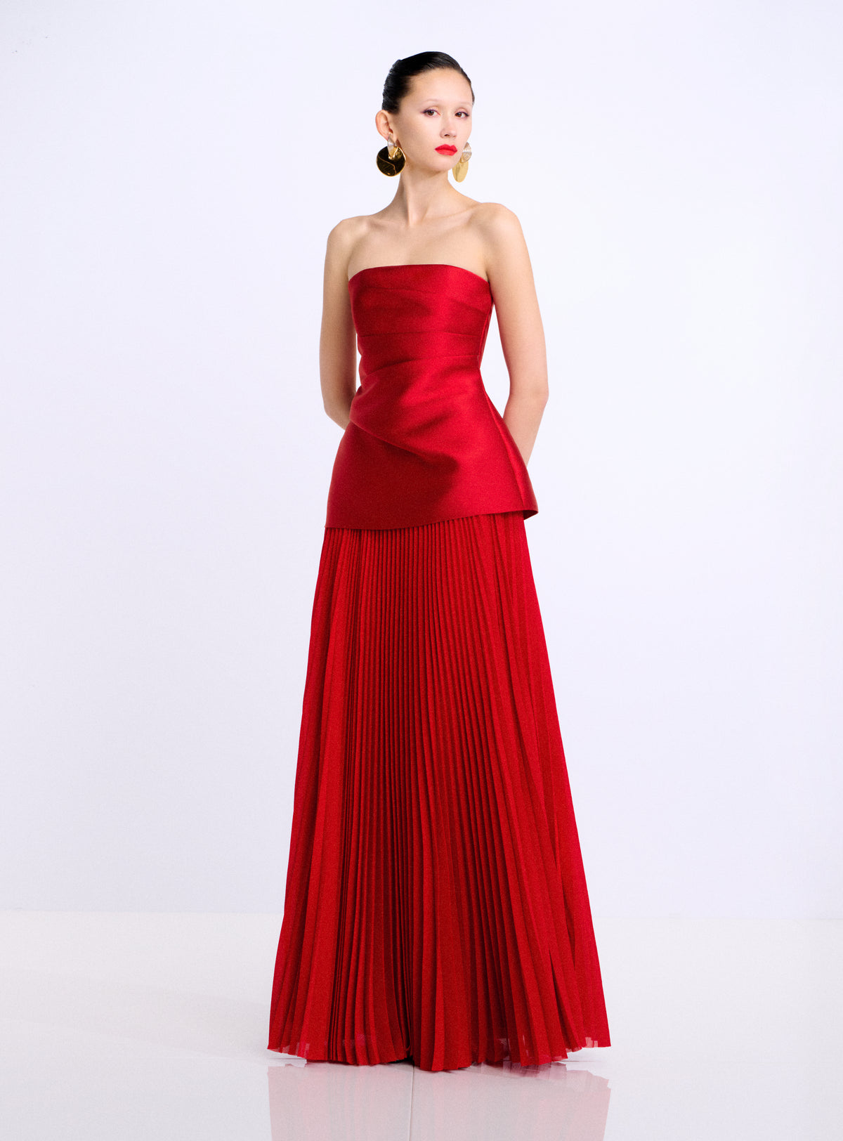The Claudette Maxi Dress in Crimson Red