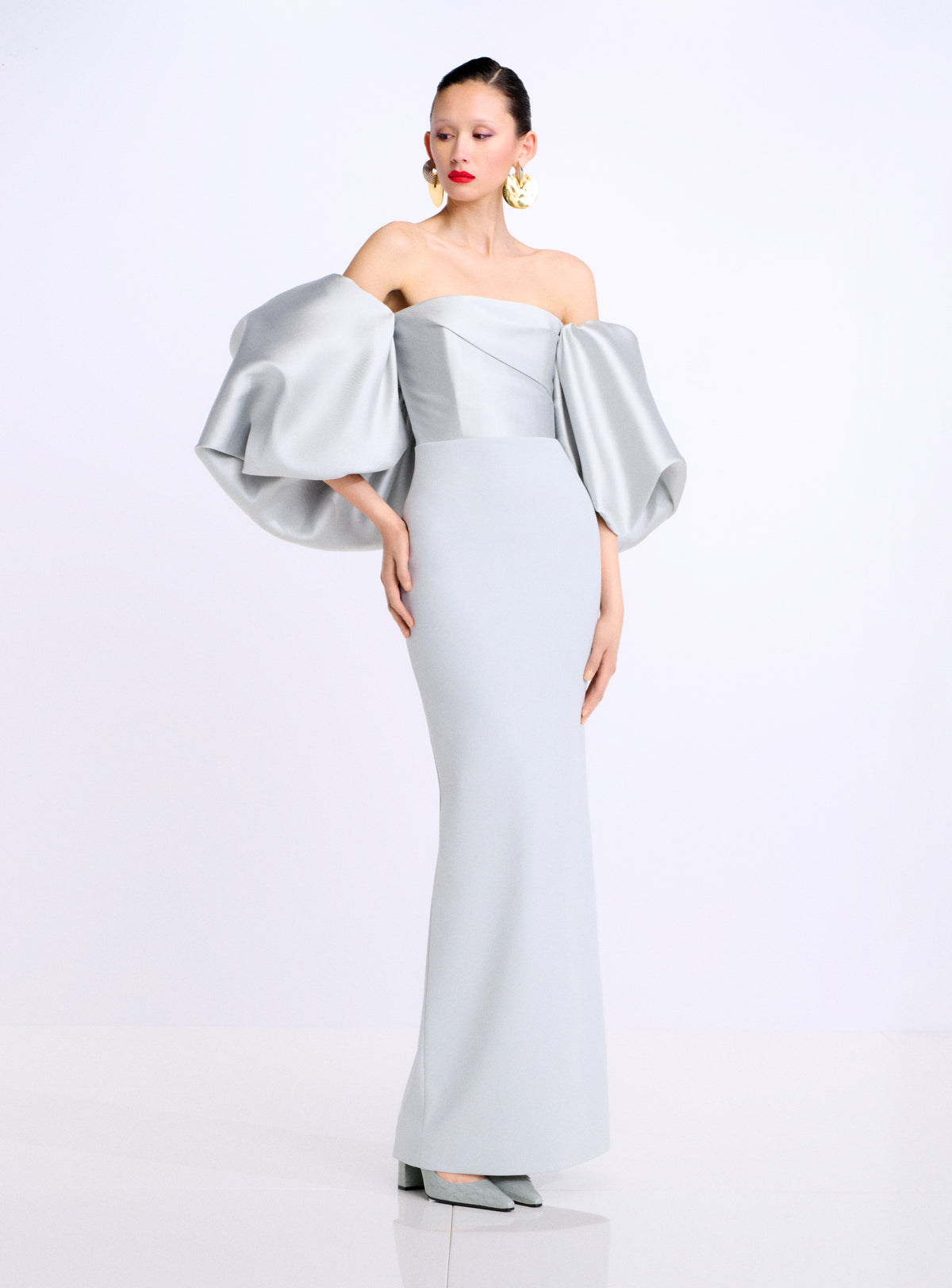 The Floris Maxi Dress in Silver
