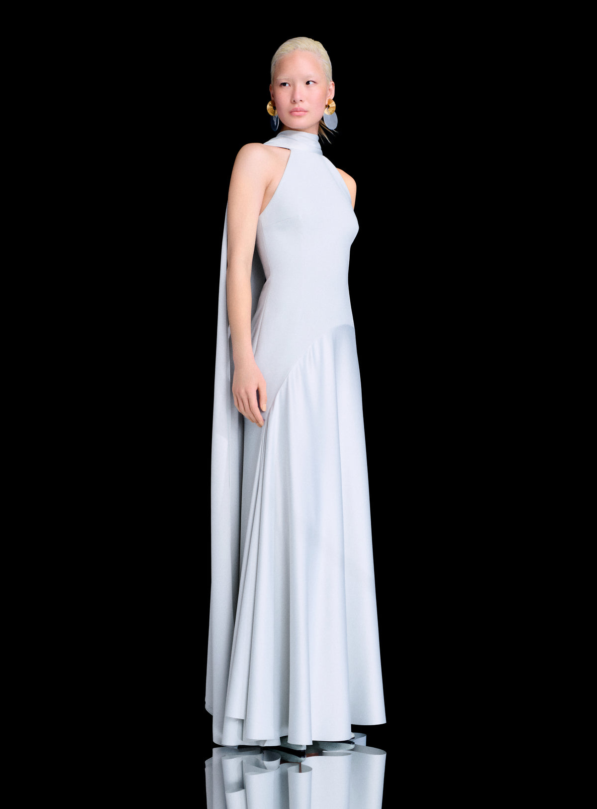The Cece Maxi Dress in Silver