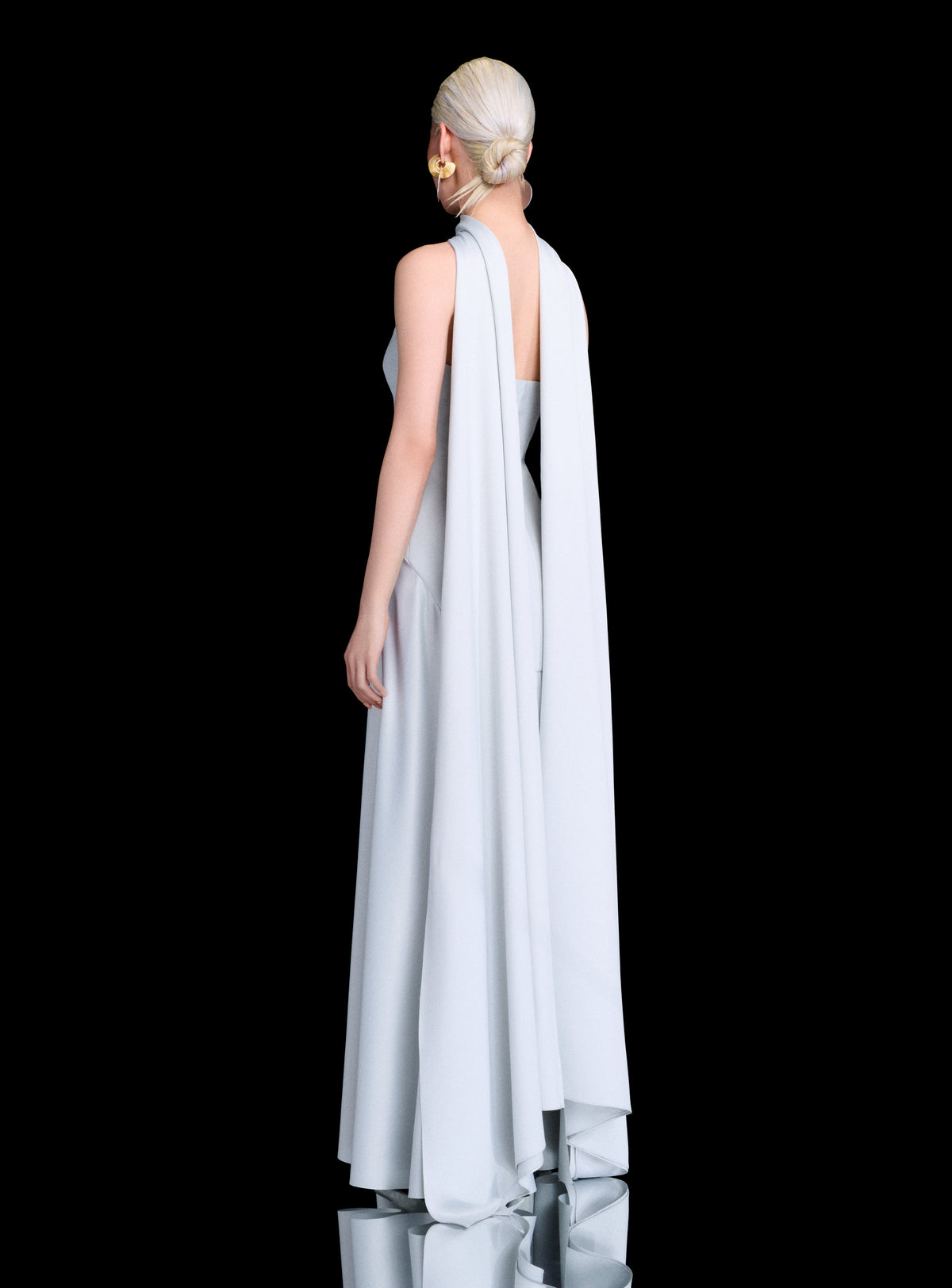 The Cece Maxi Dress in Silver