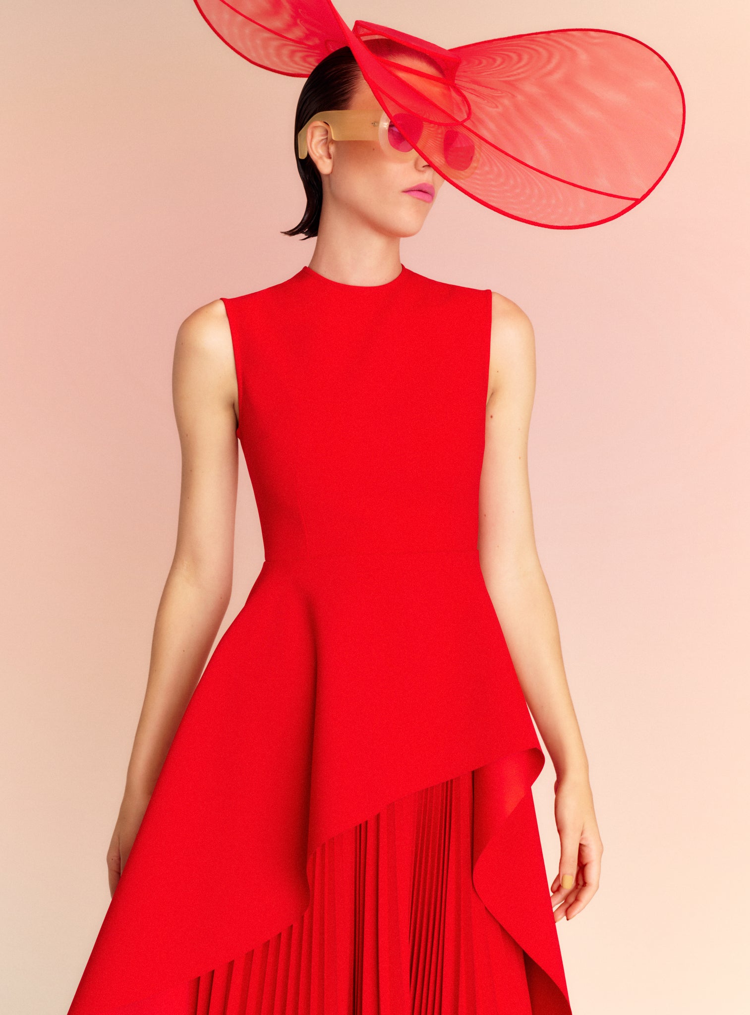 The Severny Midi Dress in Red